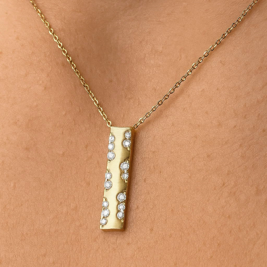14k + Natural Diamond Sky Walker Necklace