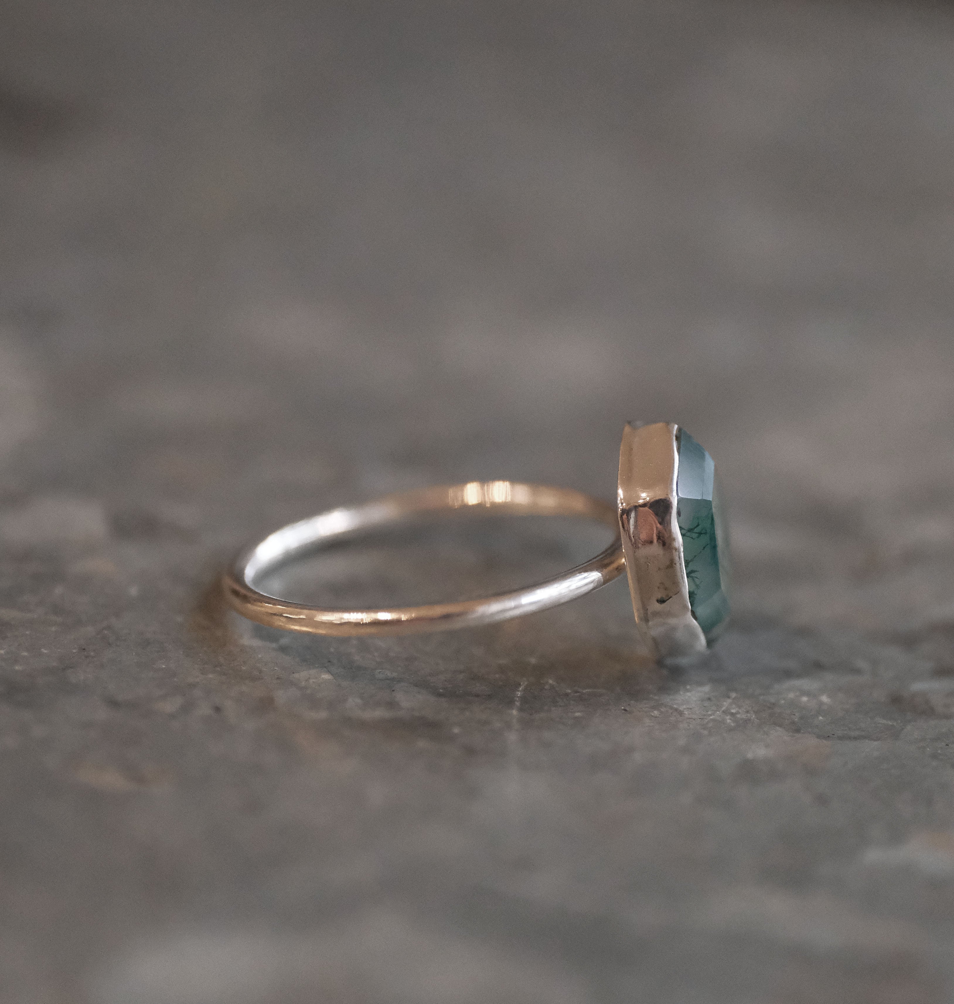 Moss Agate Chiquito Ring (Size 8) - One of a Kind