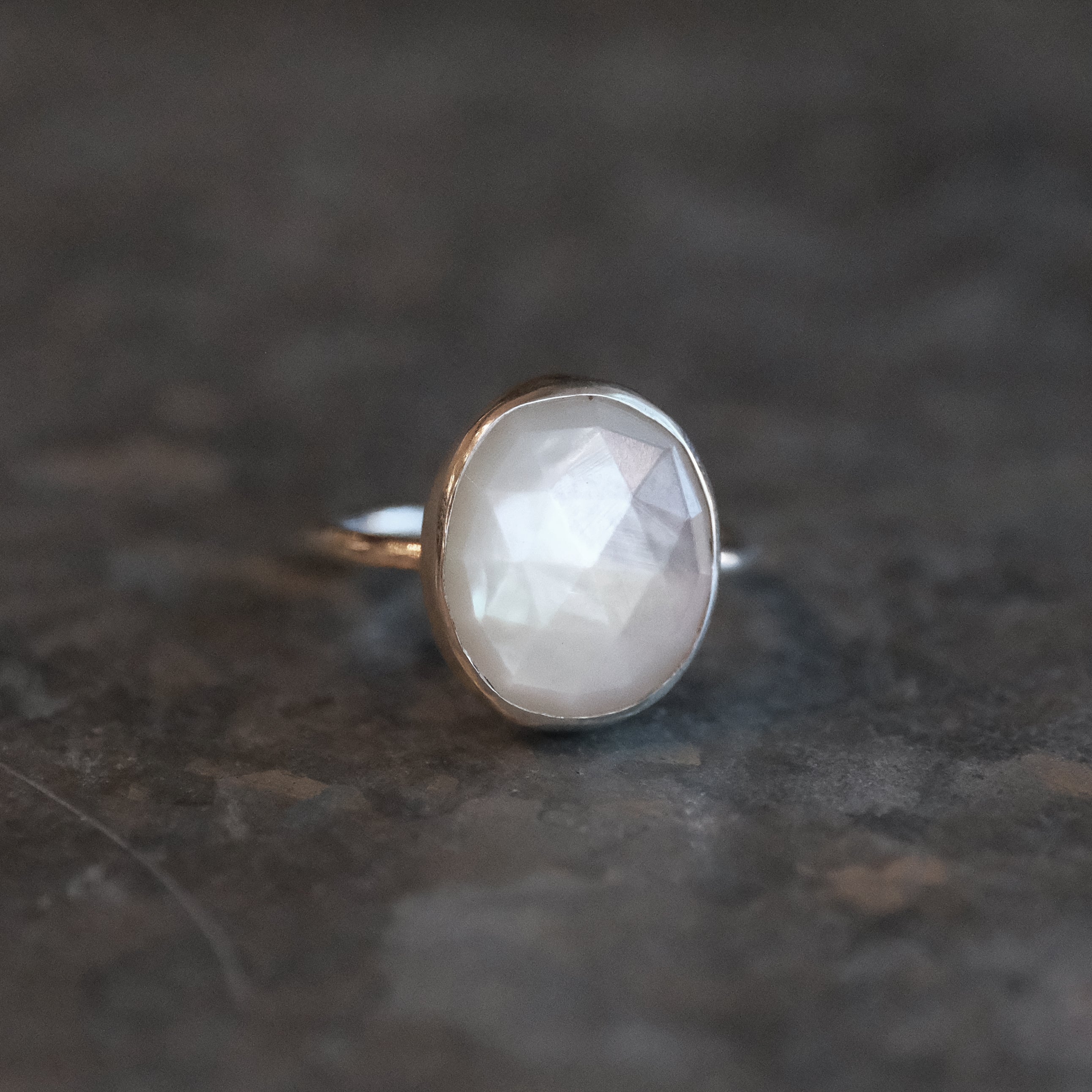 Mother of Pearl Chiquito Ring (Size 7) - One of a Kind