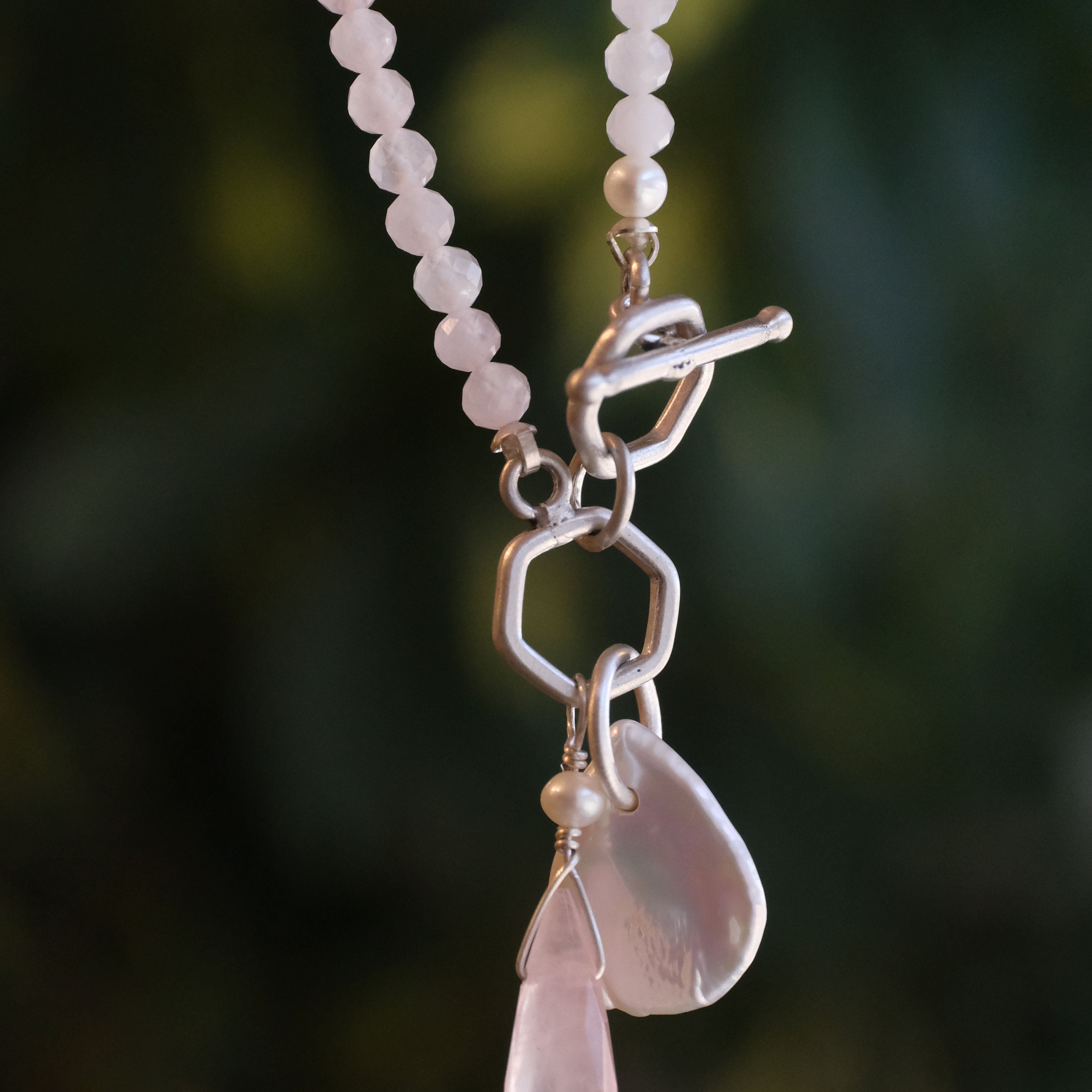 Alaura Rose Quartz + Sterling Necklace - One of a Kind