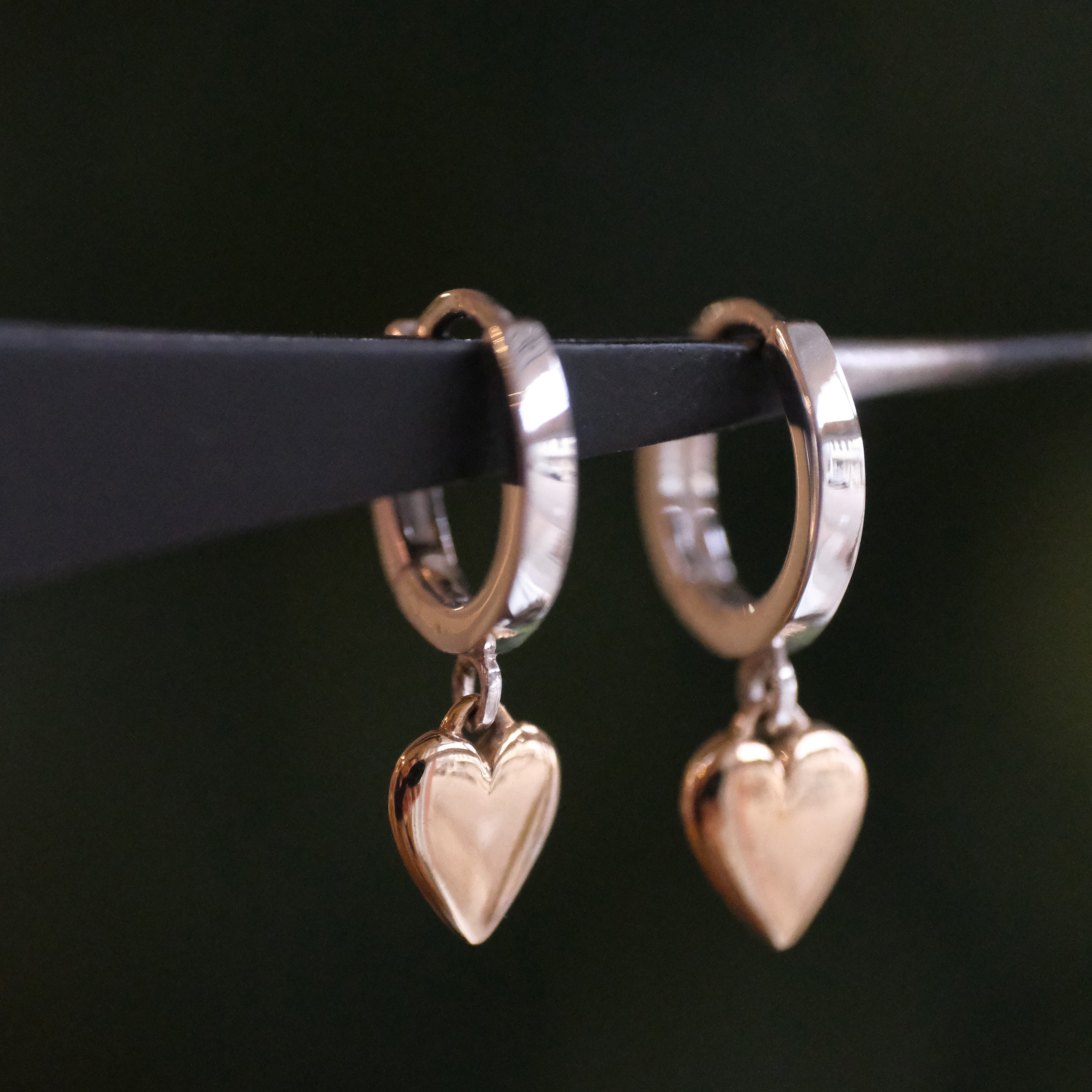 Heart of Gold Sterling + Bronze Huggers