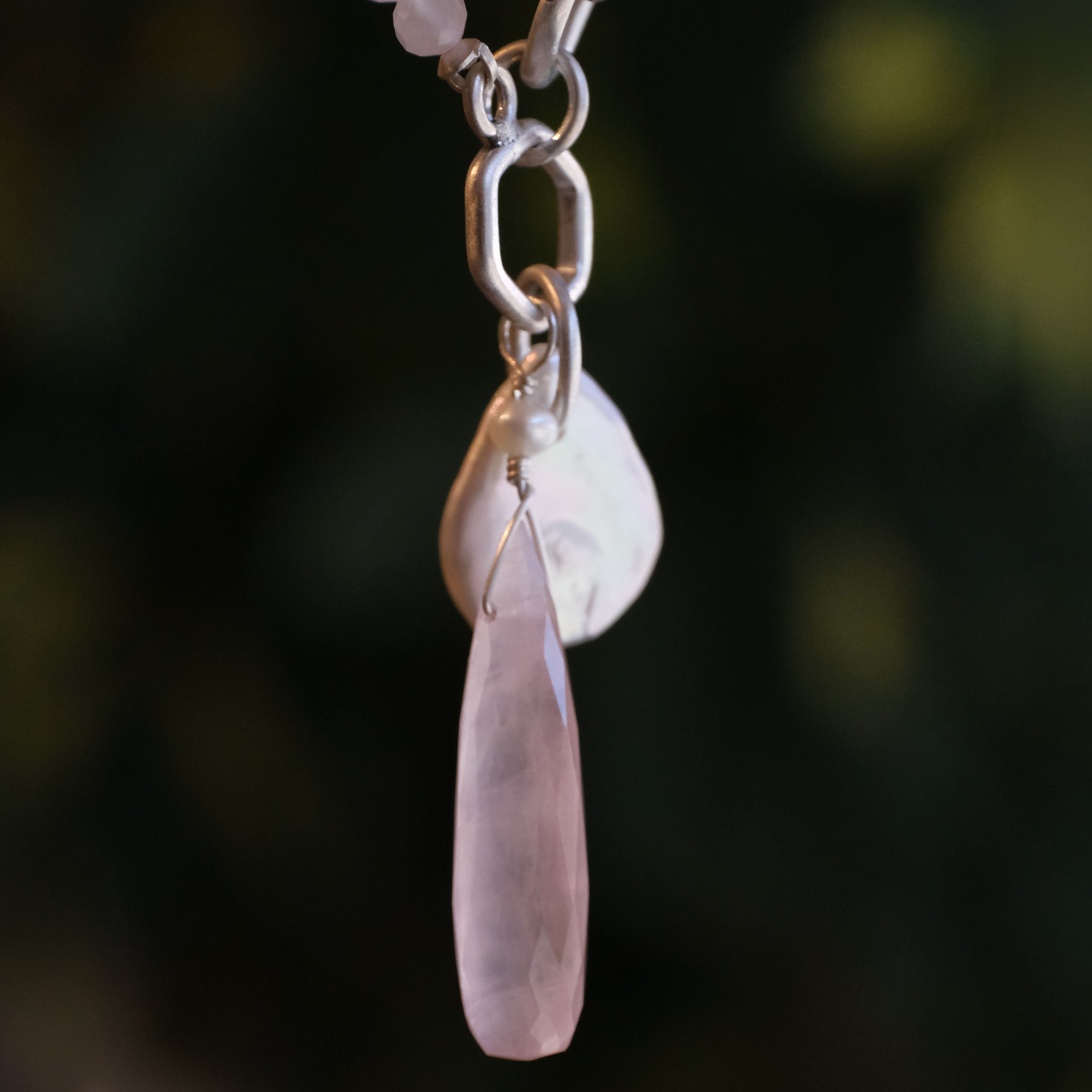 Alaura Rose Quartz + Sterling Necklace - One of a Kind