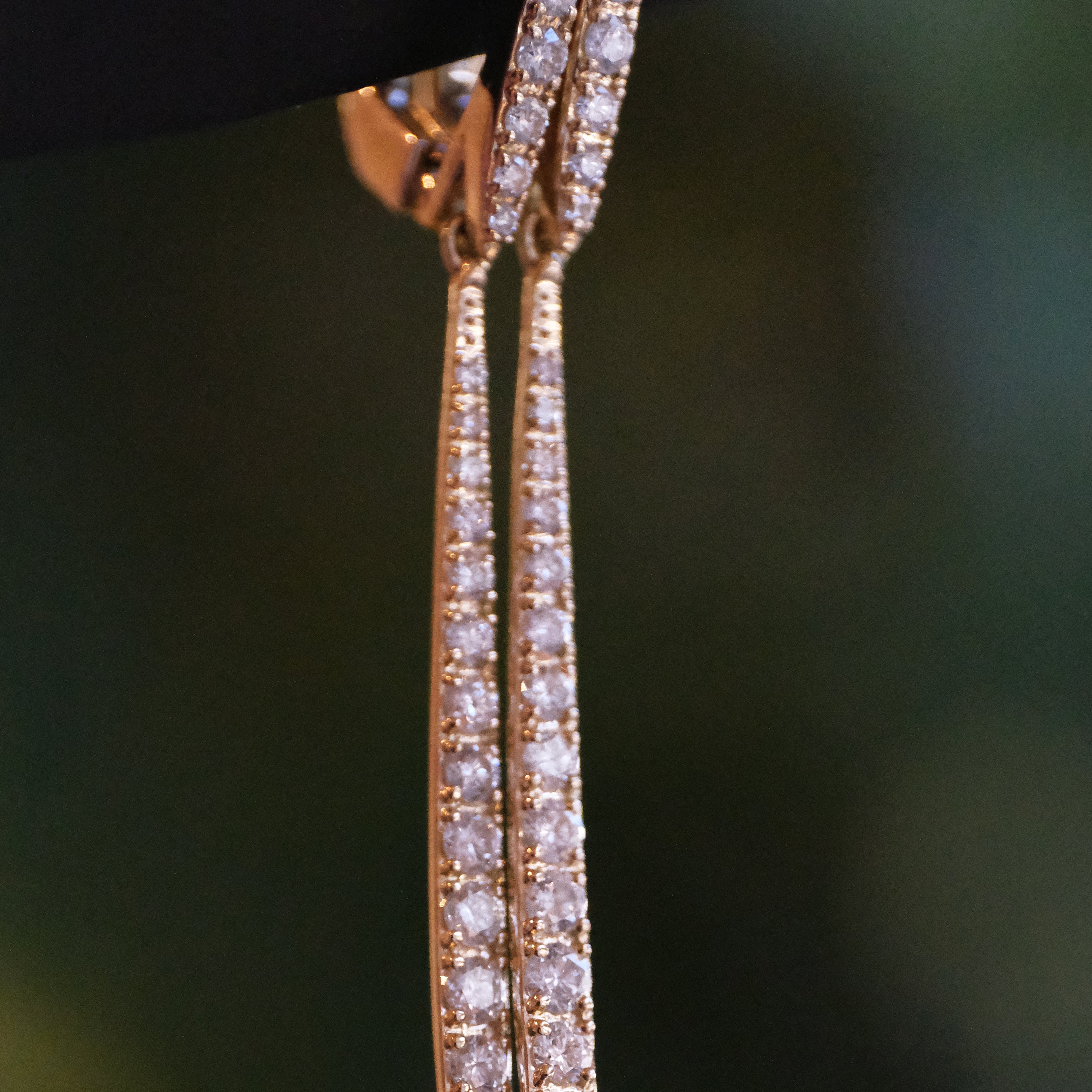 14k + Natural Diamond Sabre Earrings