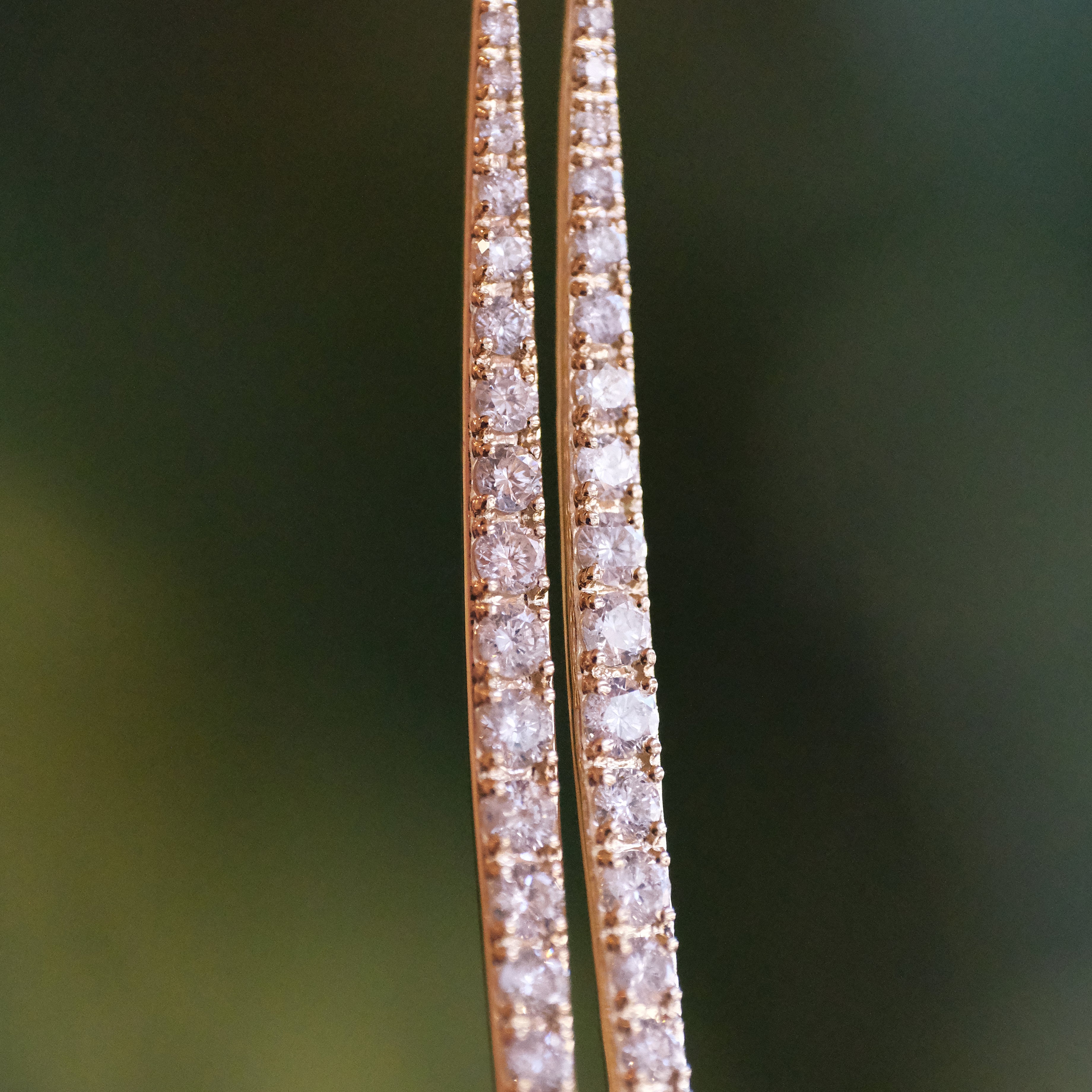 14k + Natural Diamond Sabre Earrings