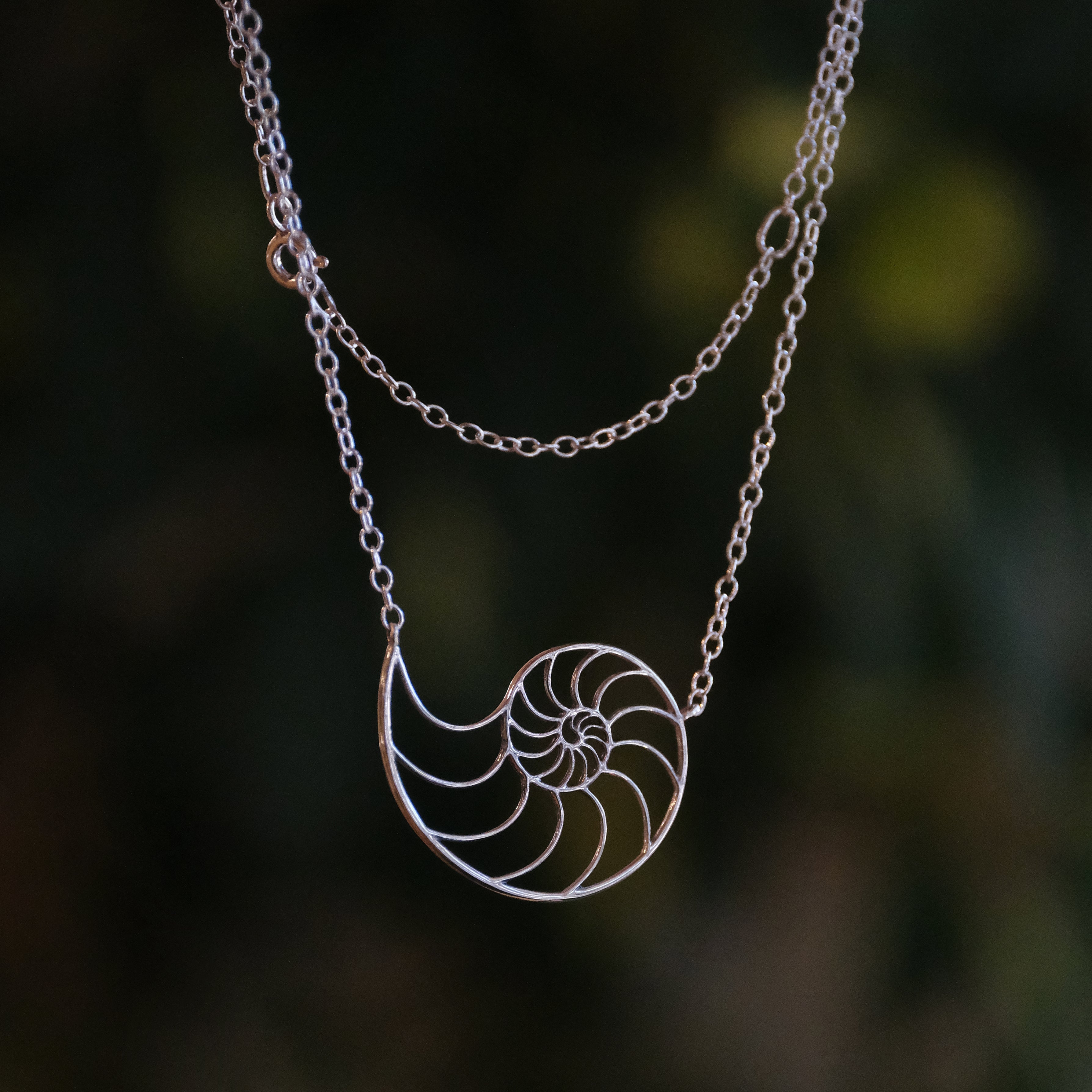 Sterling Ammonite Necklace