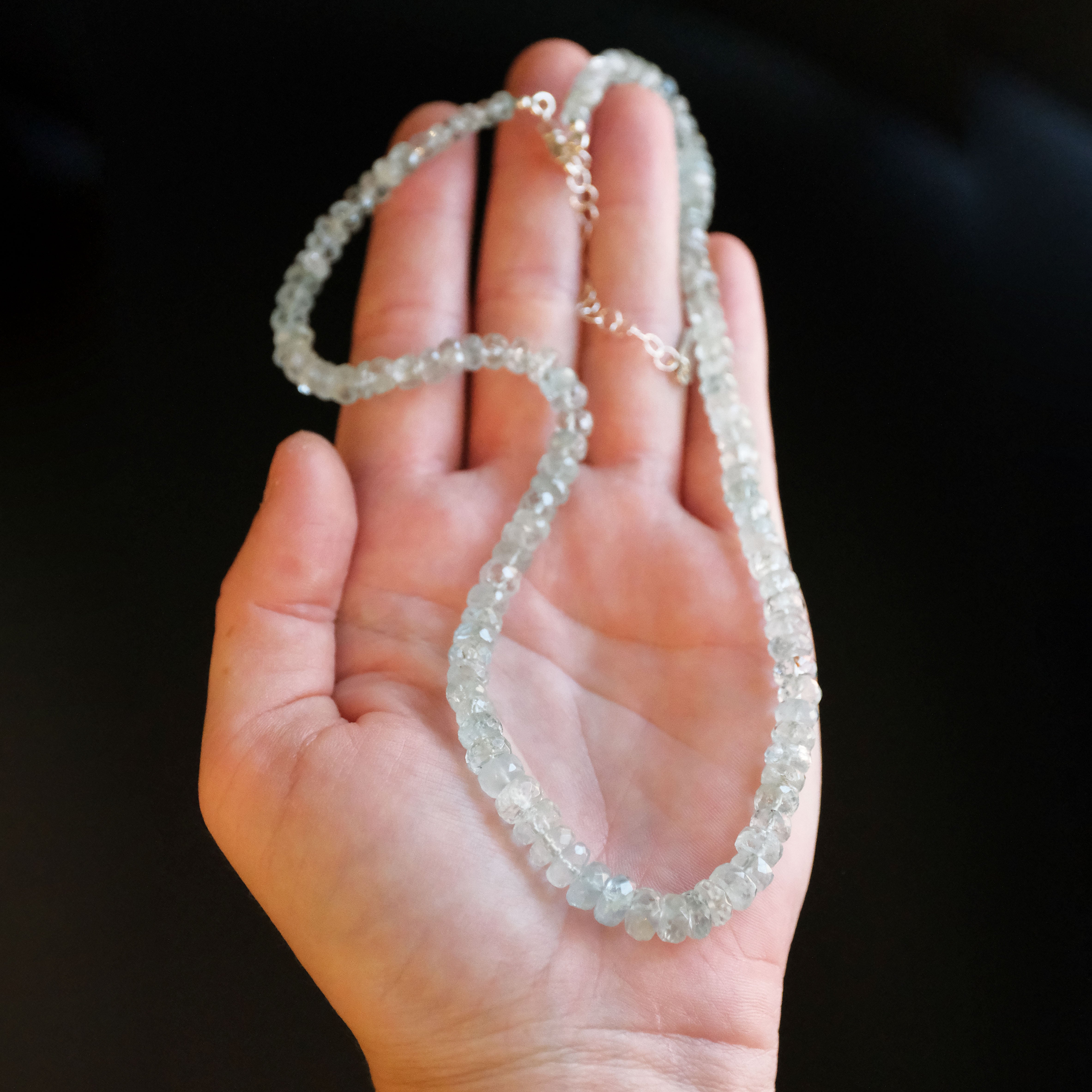 Aquamarine + Sterling Glittering Necklace - One of a Kind
