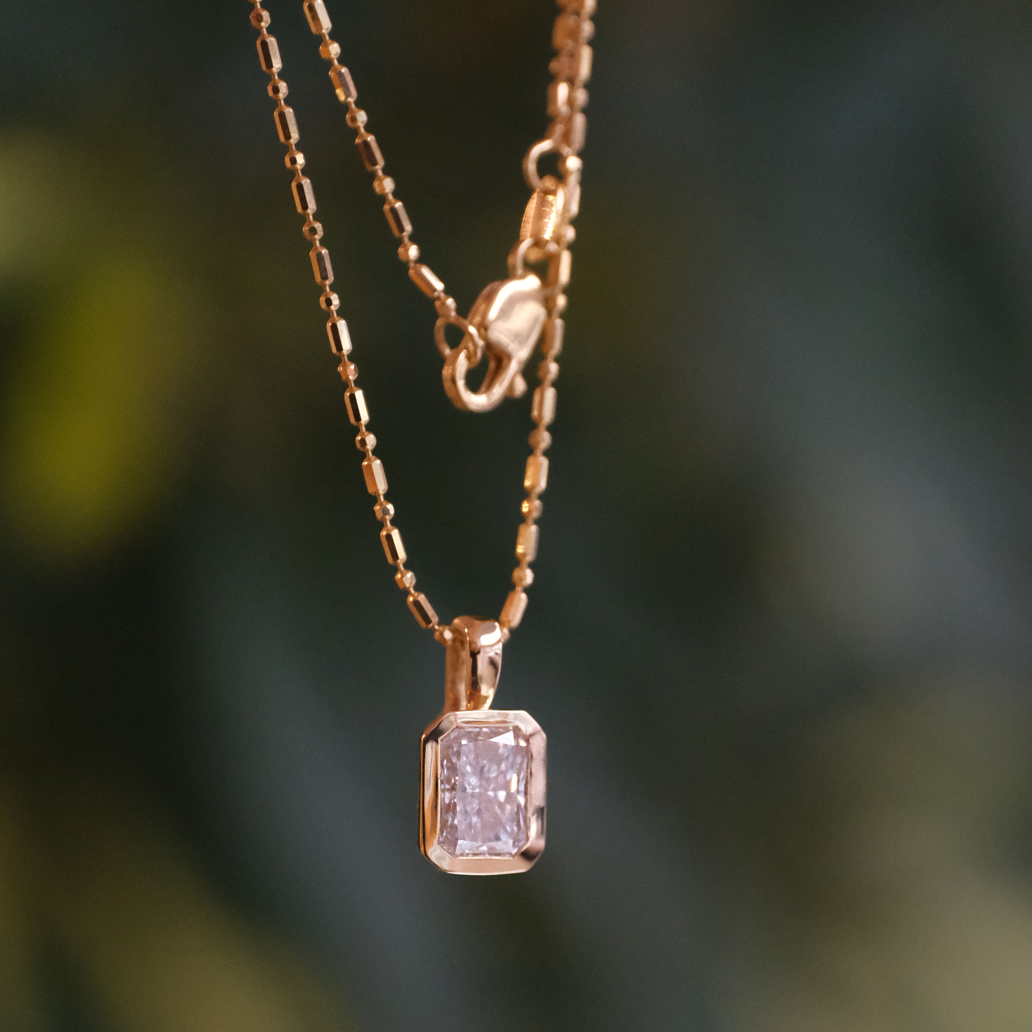 14k + Lab Diamond Lyon Necklace