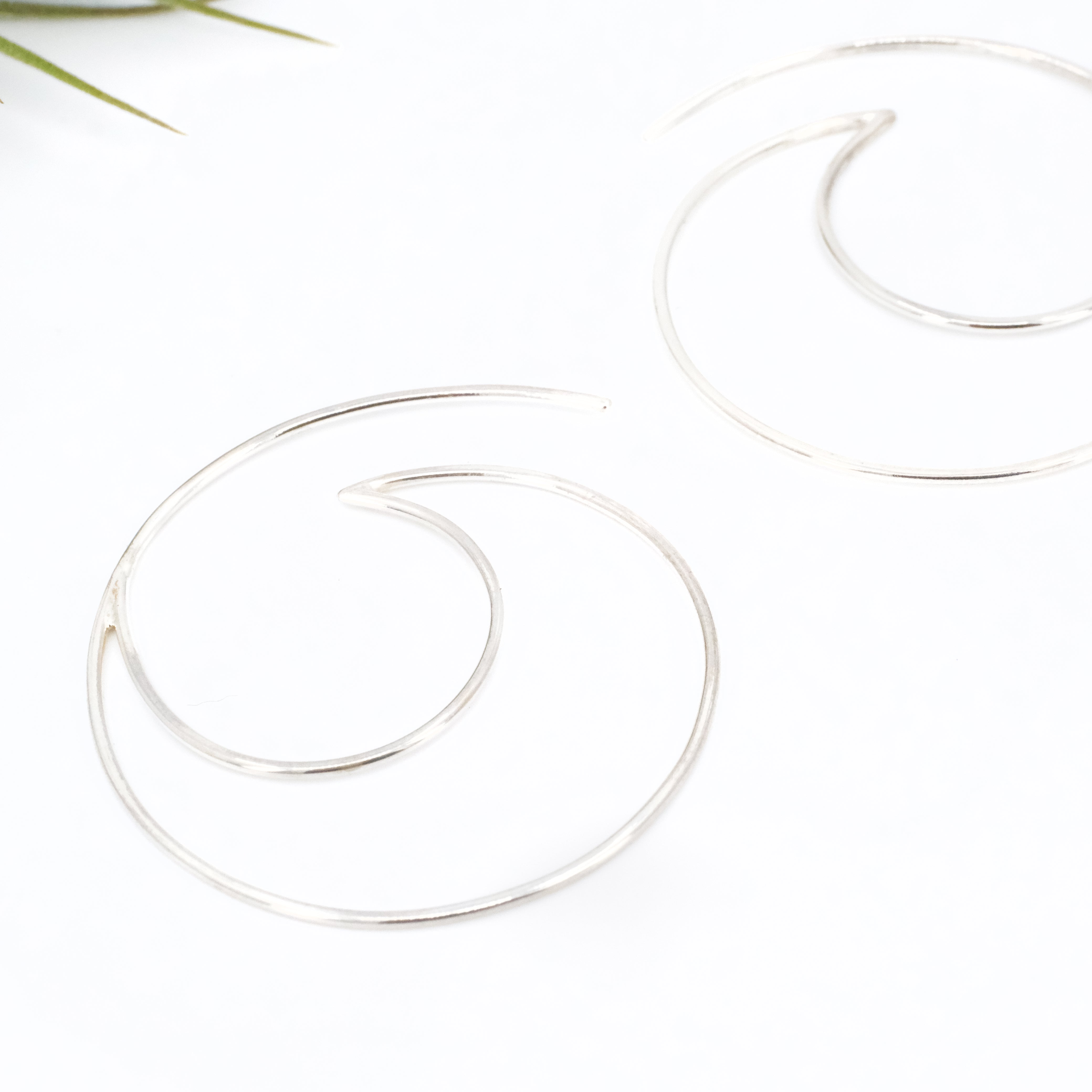 Sterling Open Wave Earrings