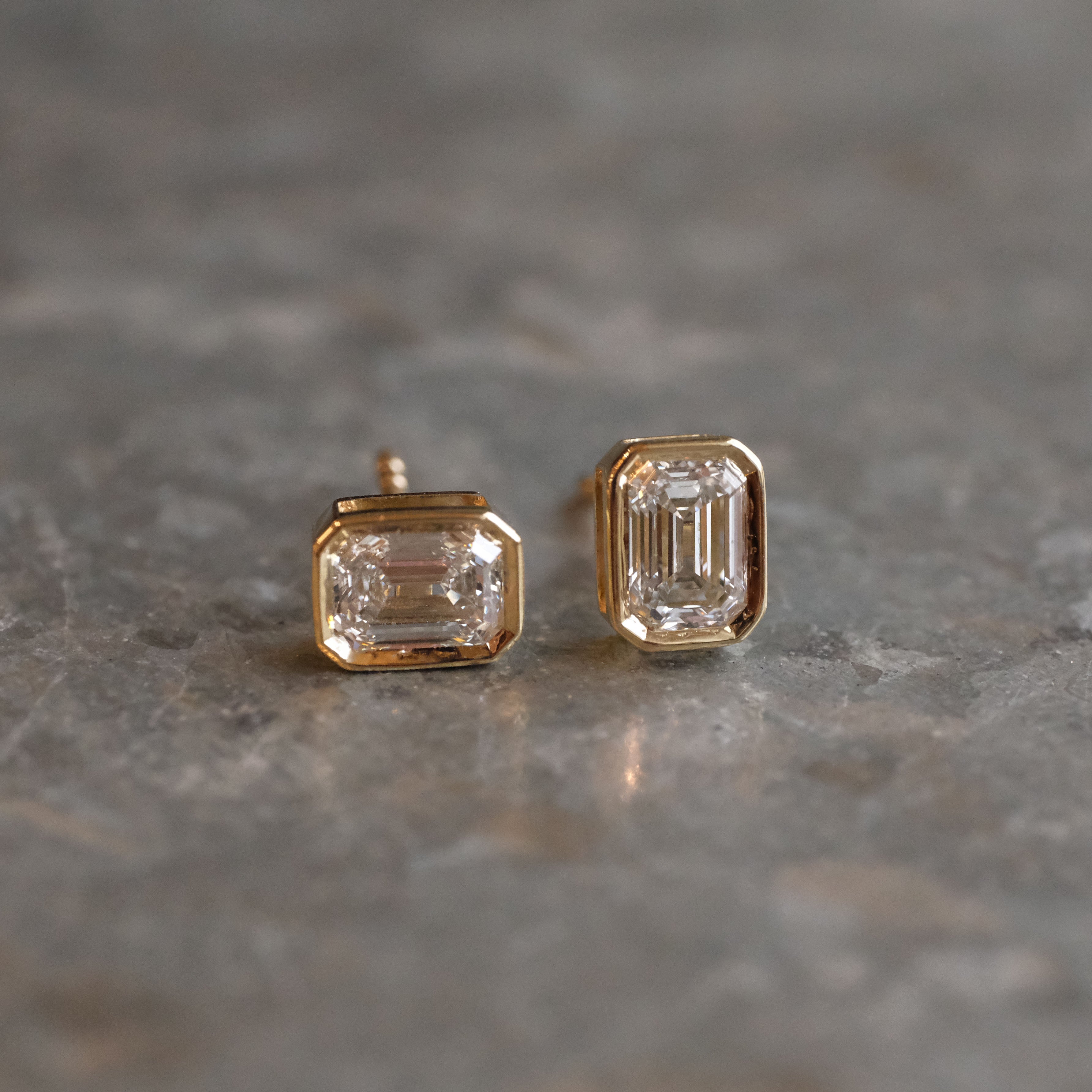 14k + Lab Diamond Vigere Earrings