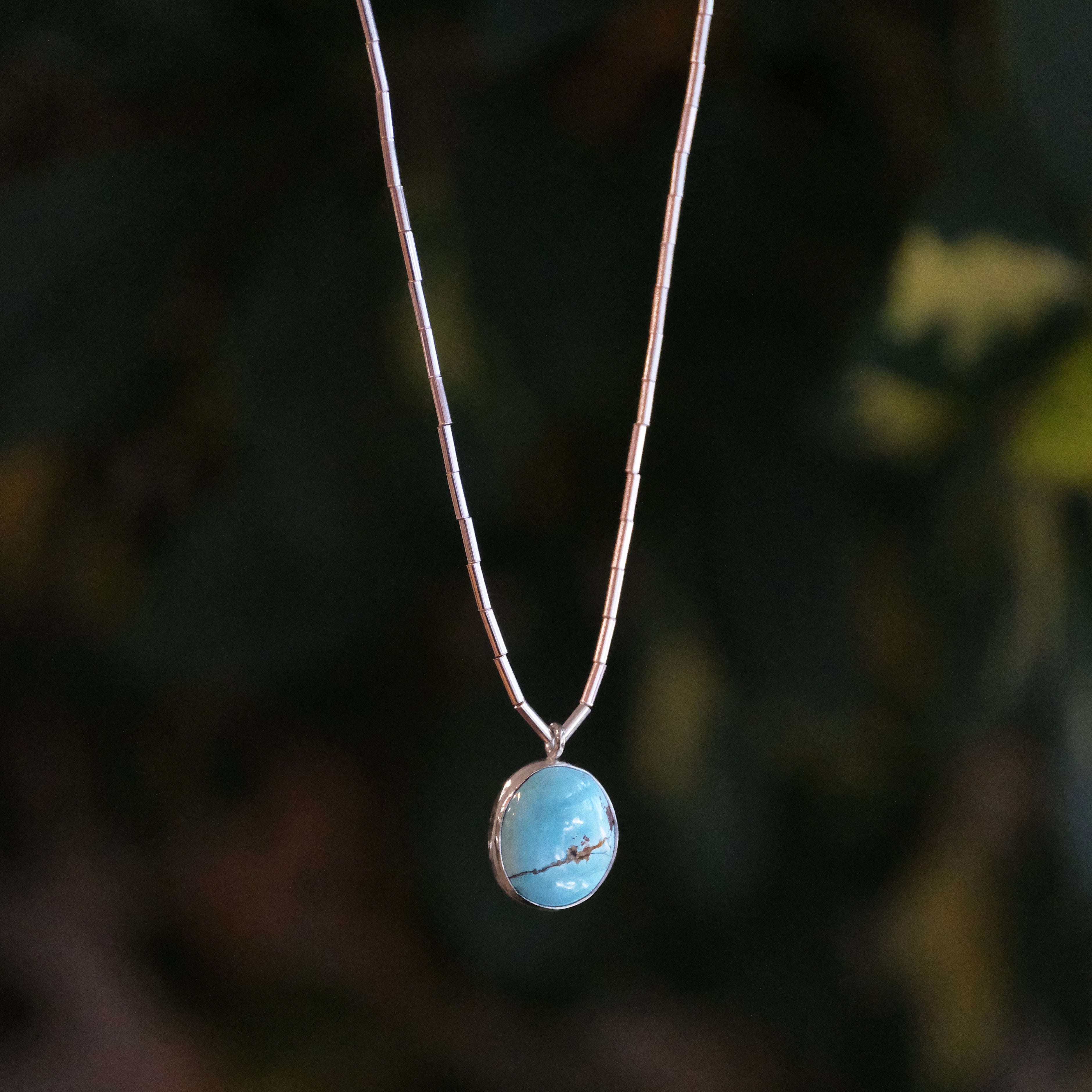 Turquoise + Liquid Silver Necklace - One of a Kind