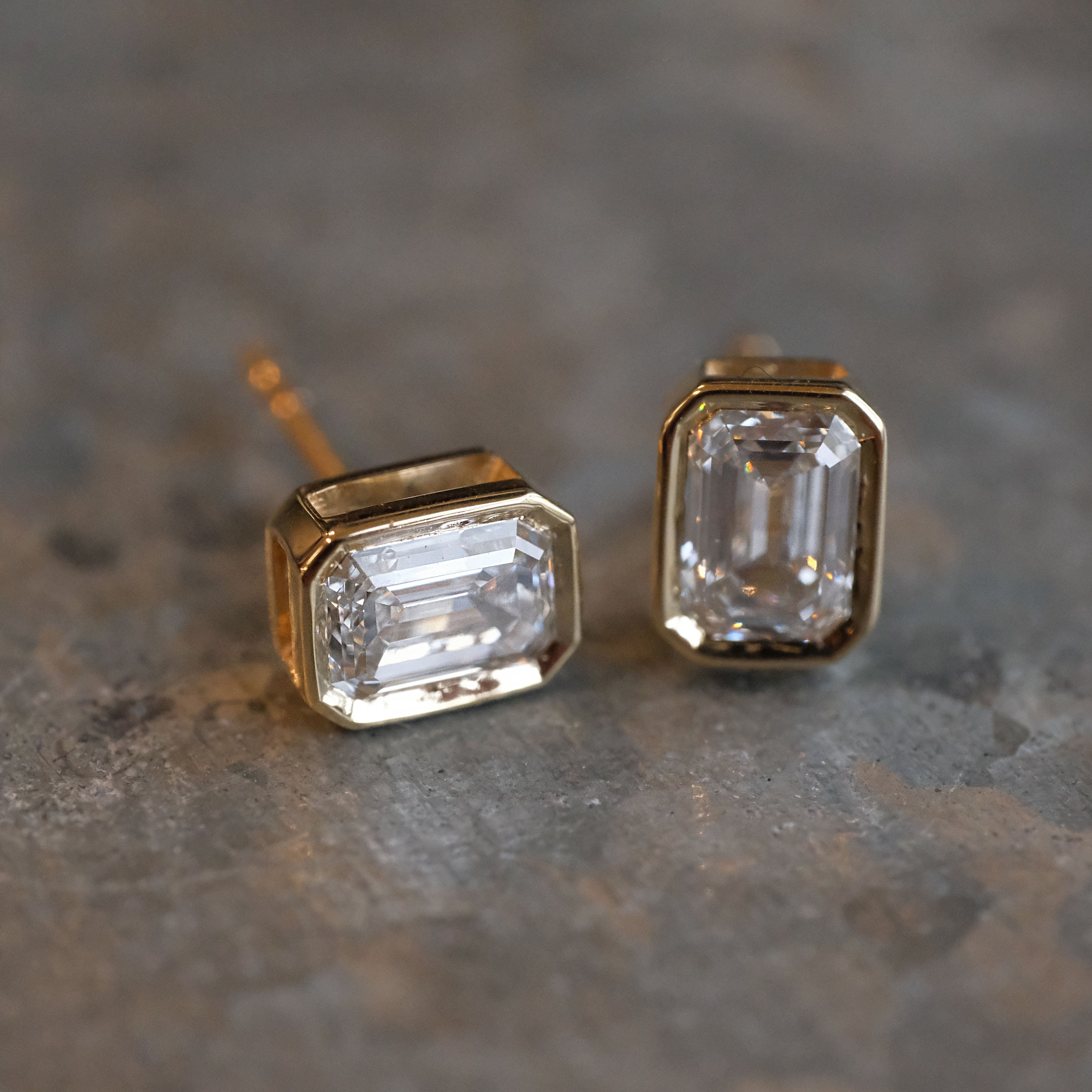 14k + Lab Diamond Vigere Earrings