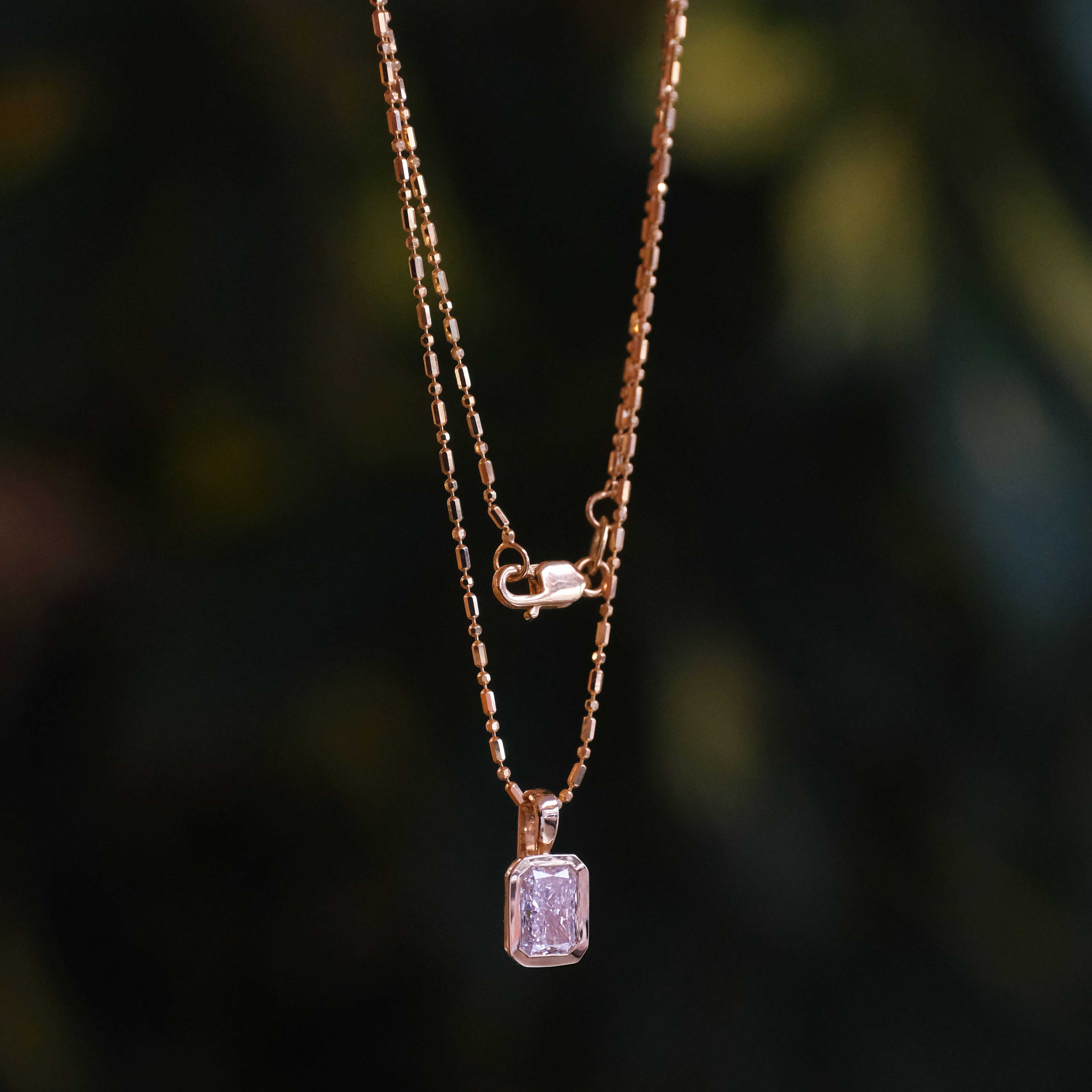 14k + Lab Diamond Lyon Necklace