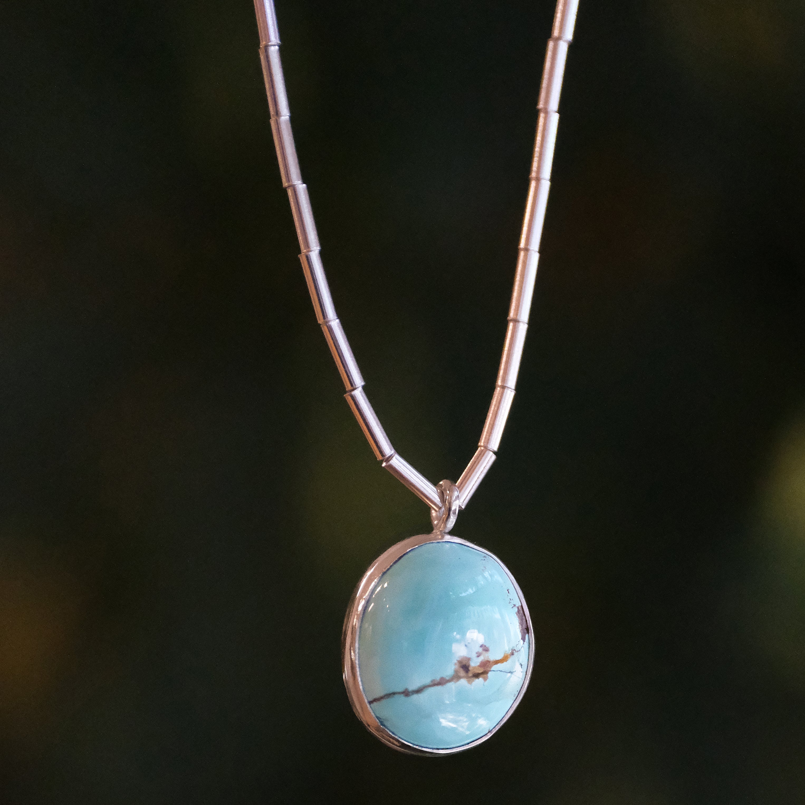 Turquoise + Liquid Silver Necklace - One of a Kind