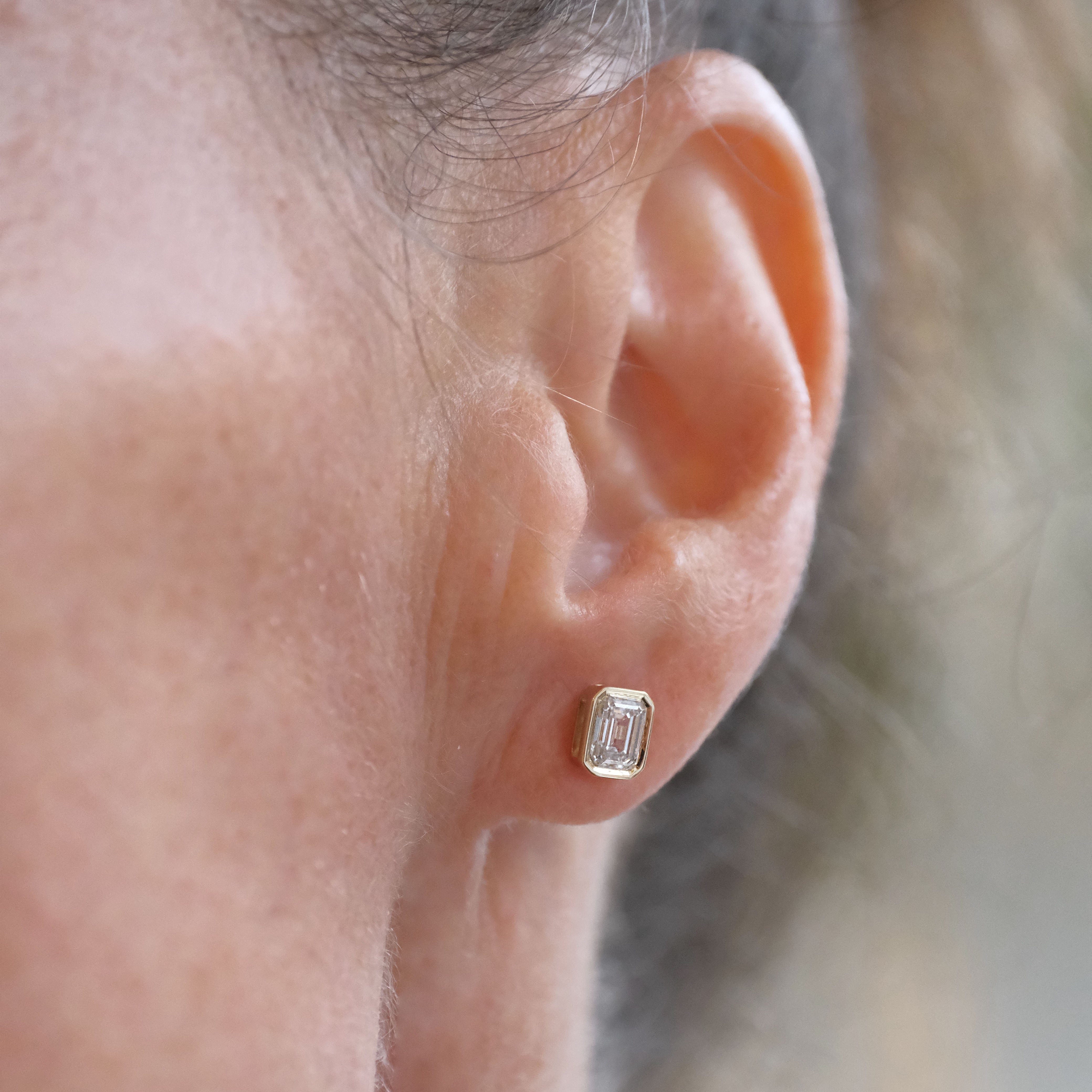 14k + Lab Diamond Vigere Earrings