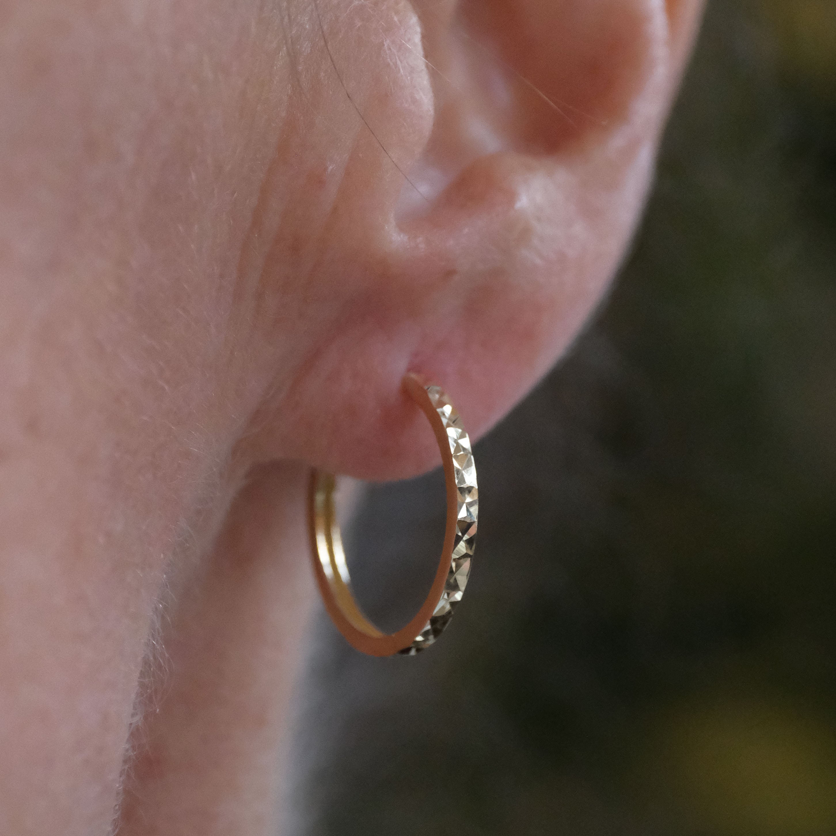 14k Sparkle Hoops