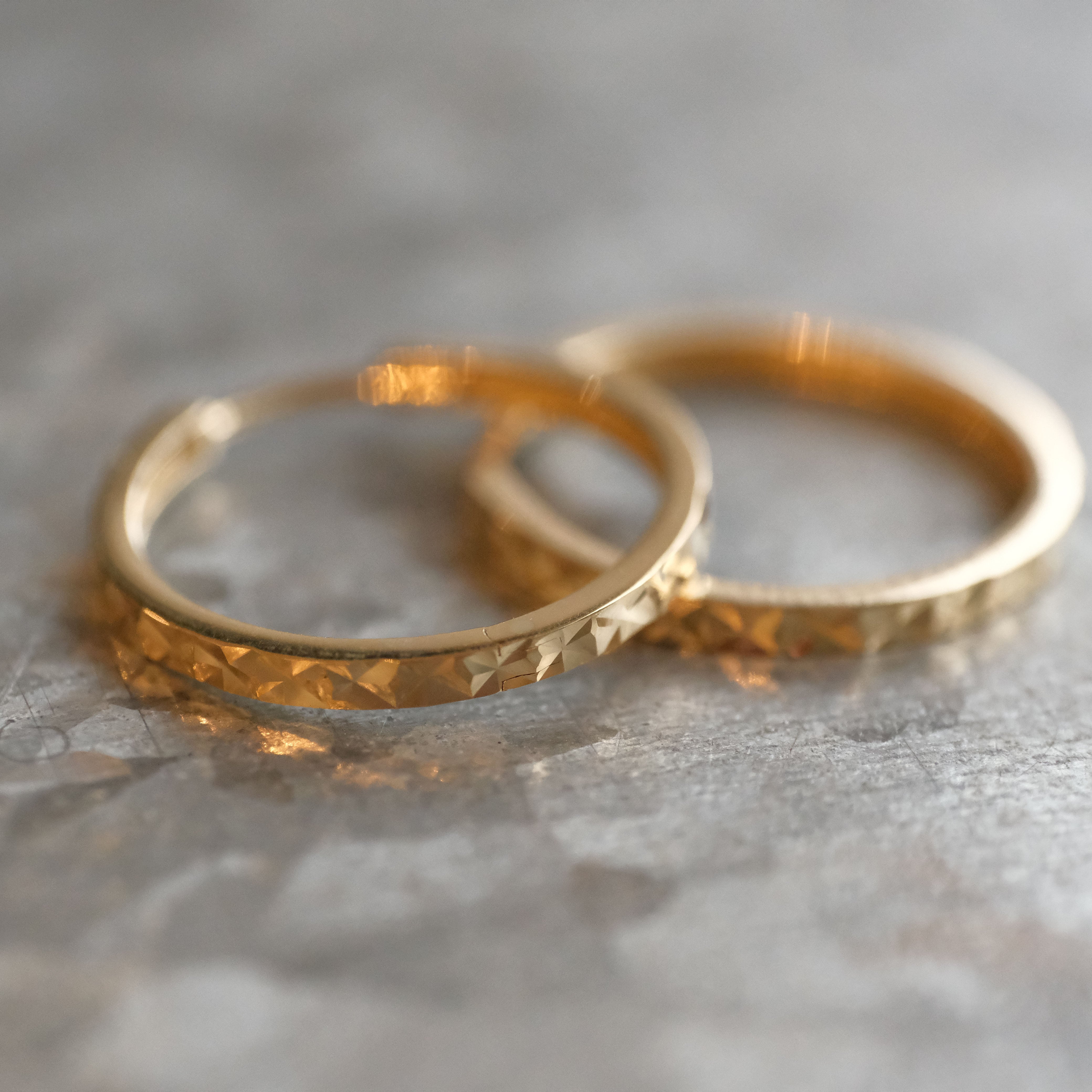 14k Sparkle Hoops