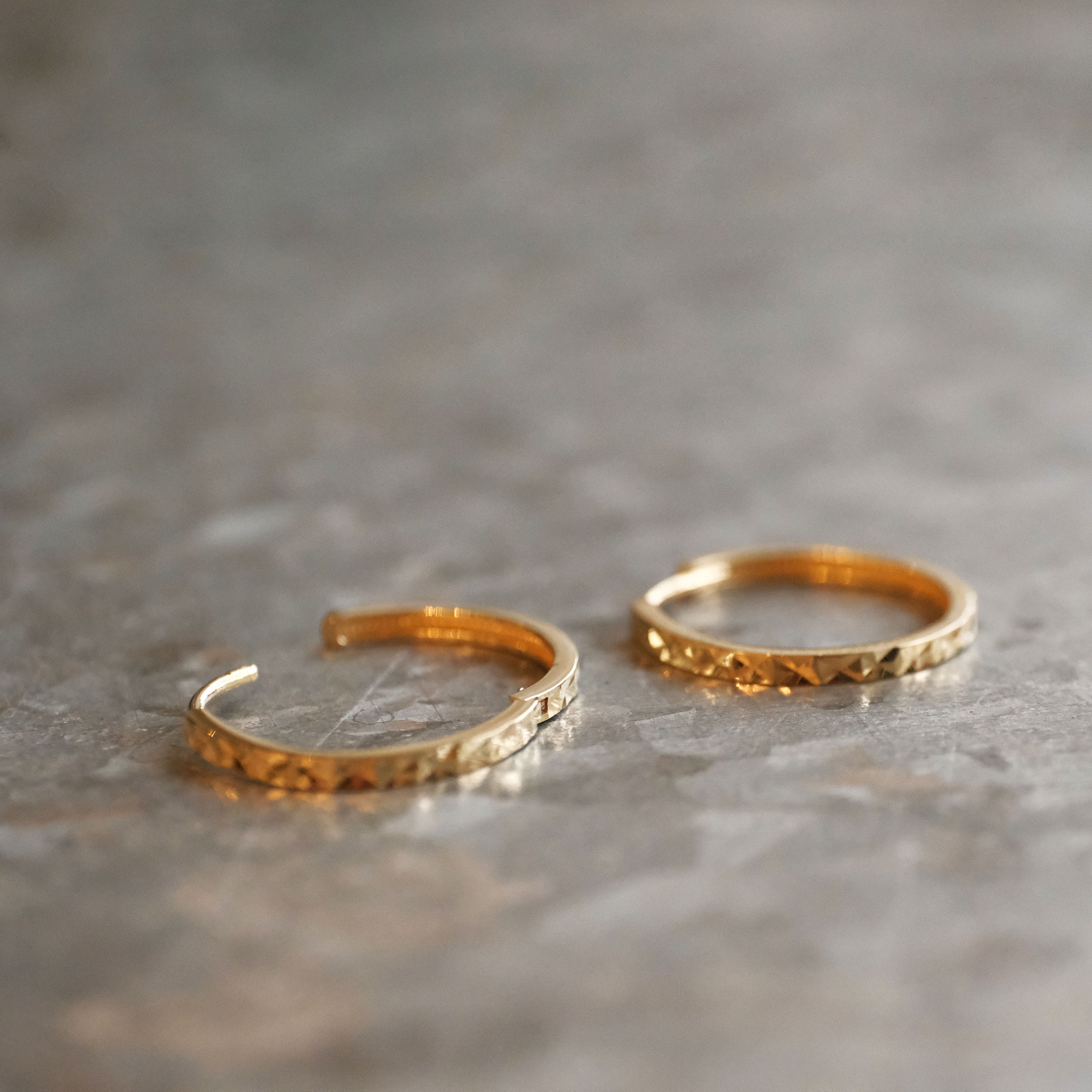 14k Sparkle Hoops