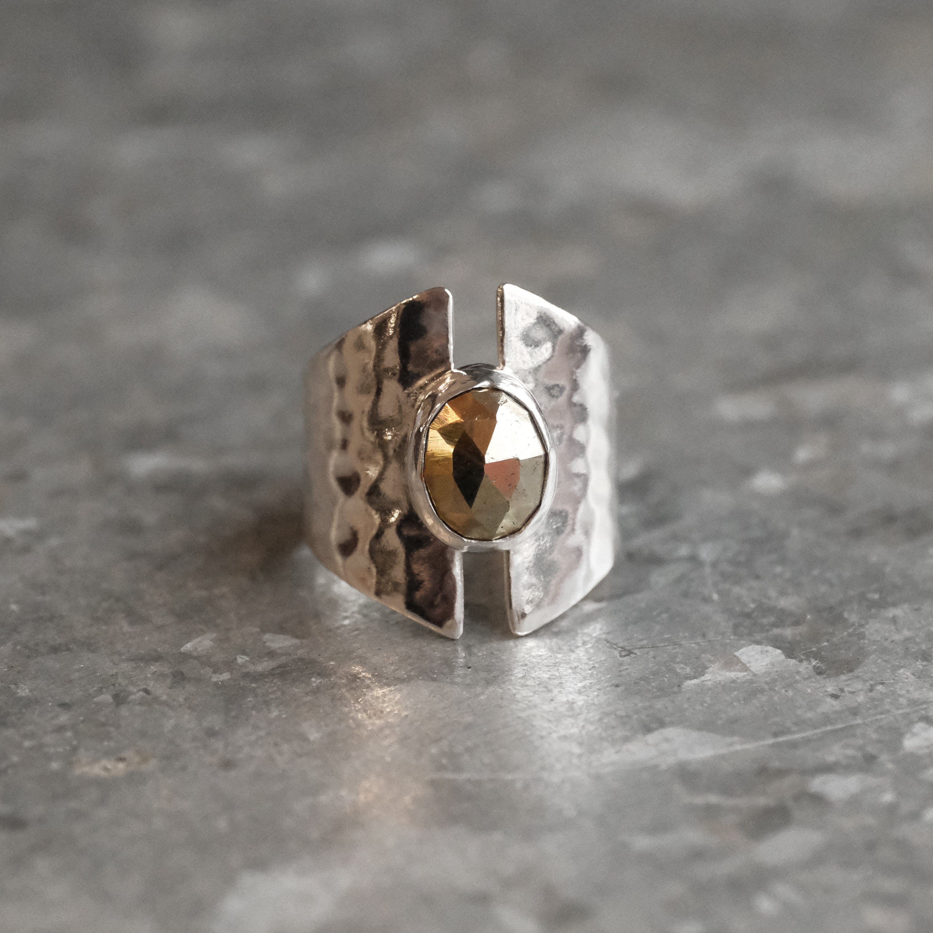 Pyrite Shield Ring (Size 6) - One of a Kind