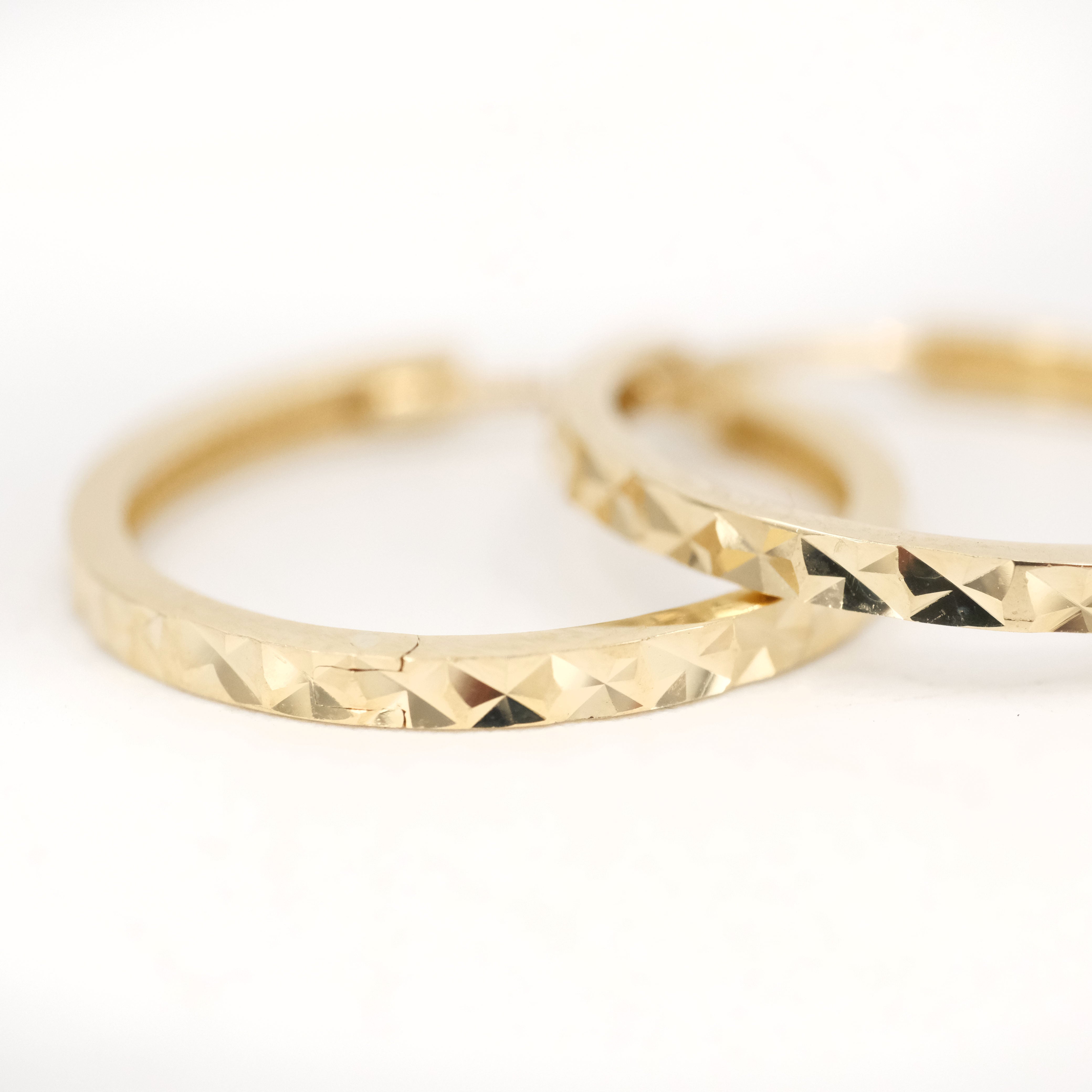 14k Sparkle Hoops