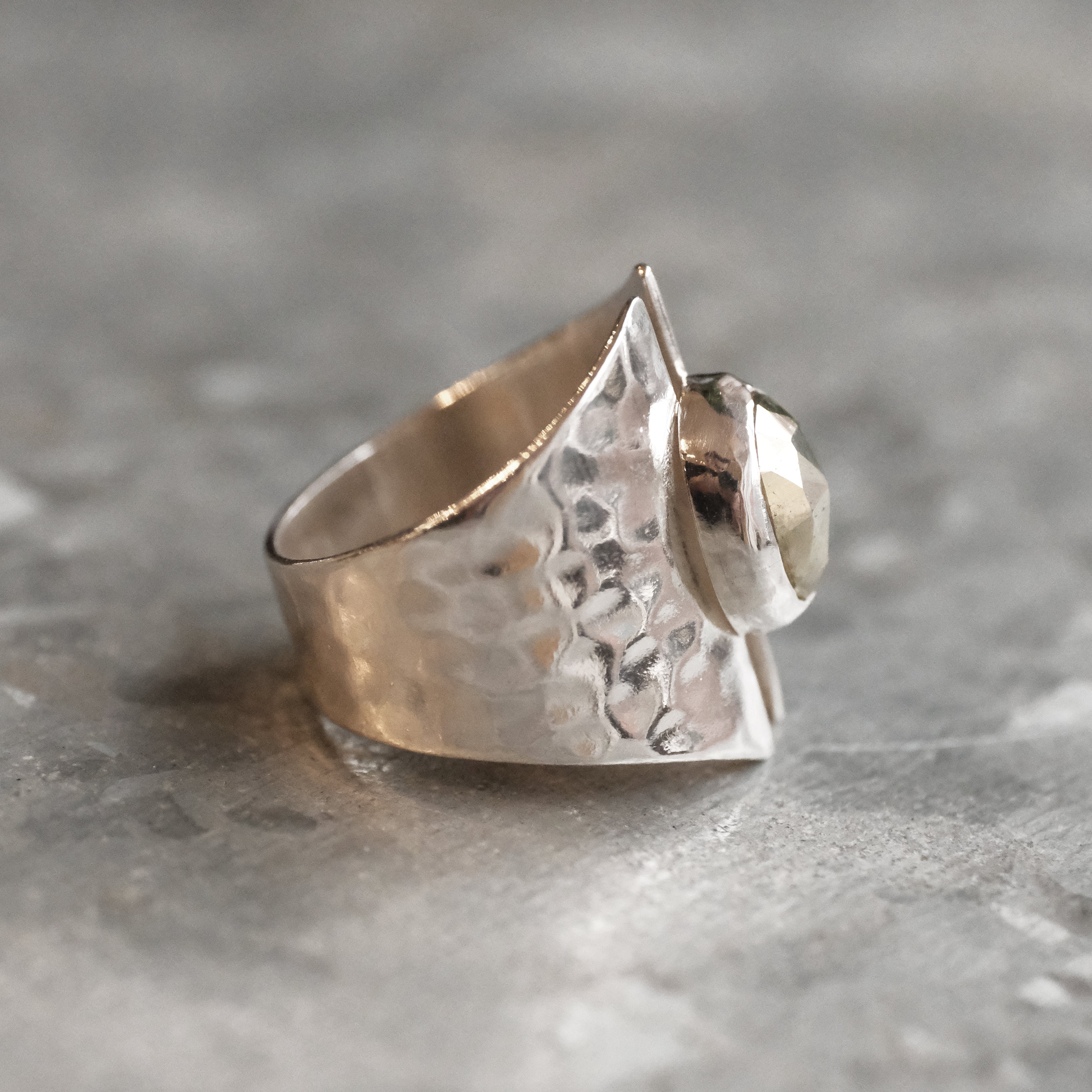 Pyrite Shield Ring (Size 6) - One of a Kind