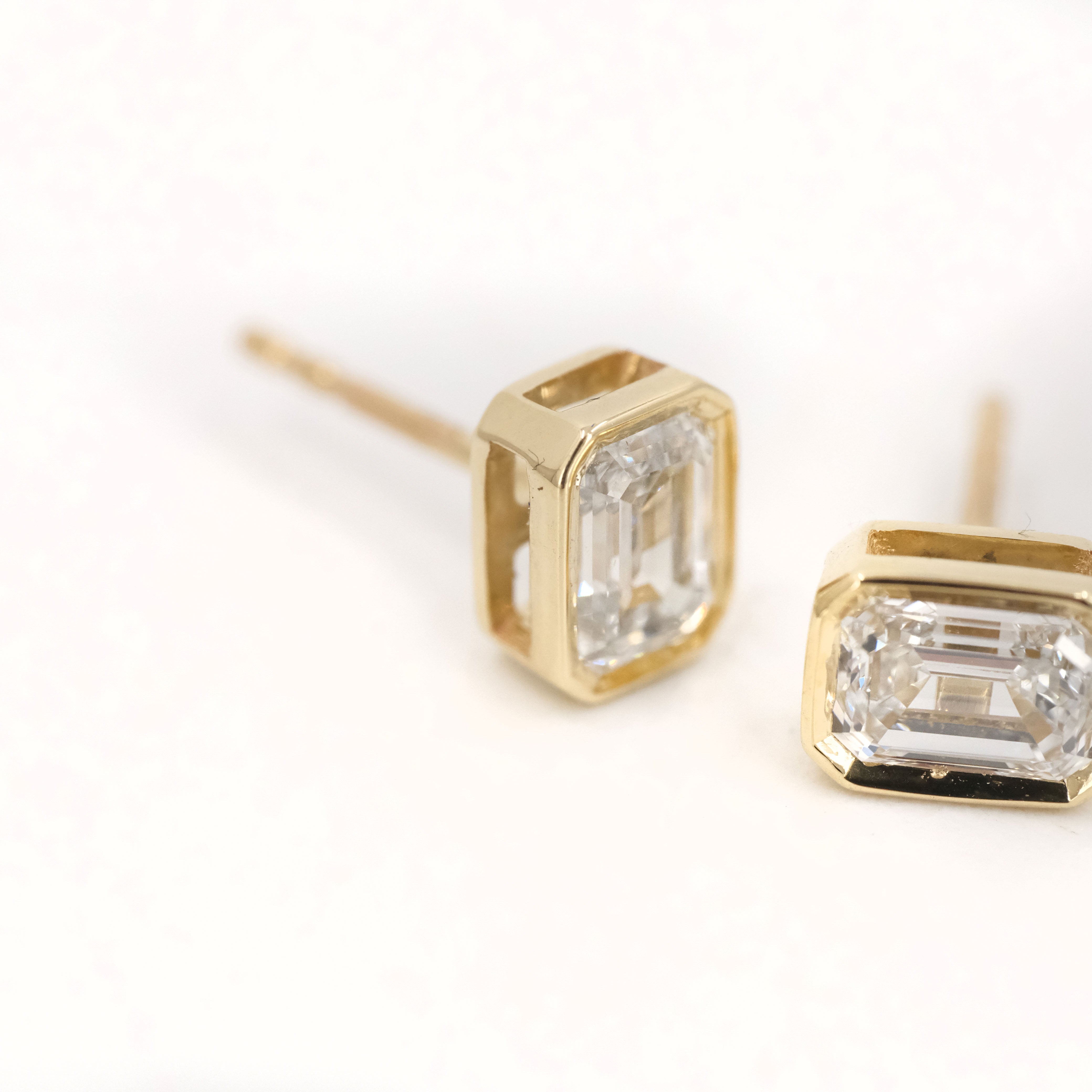 14k + Lab Diamond Vigere Earrings