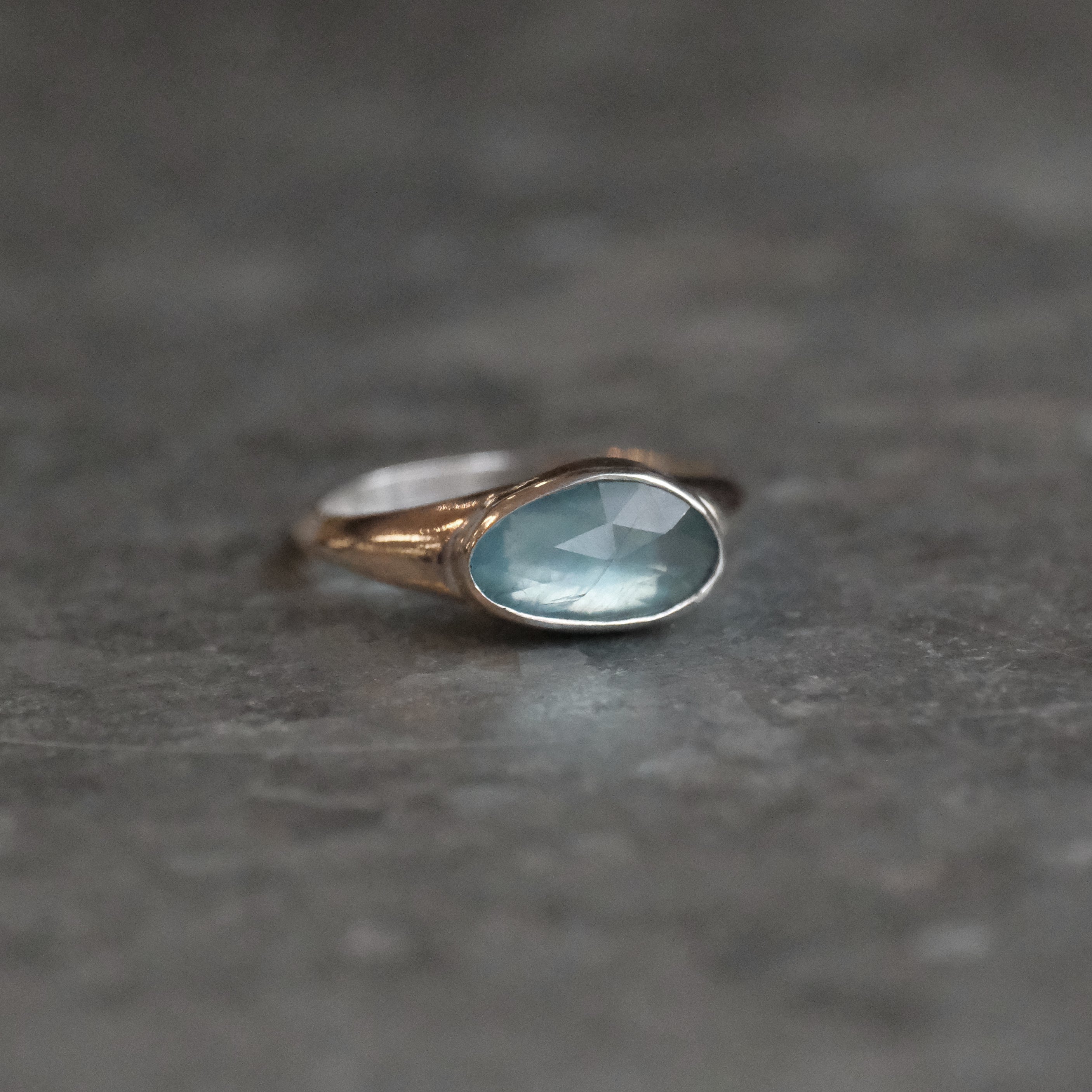 Blue Tourmaline Curve Ring (Size 6) - One of a Kind