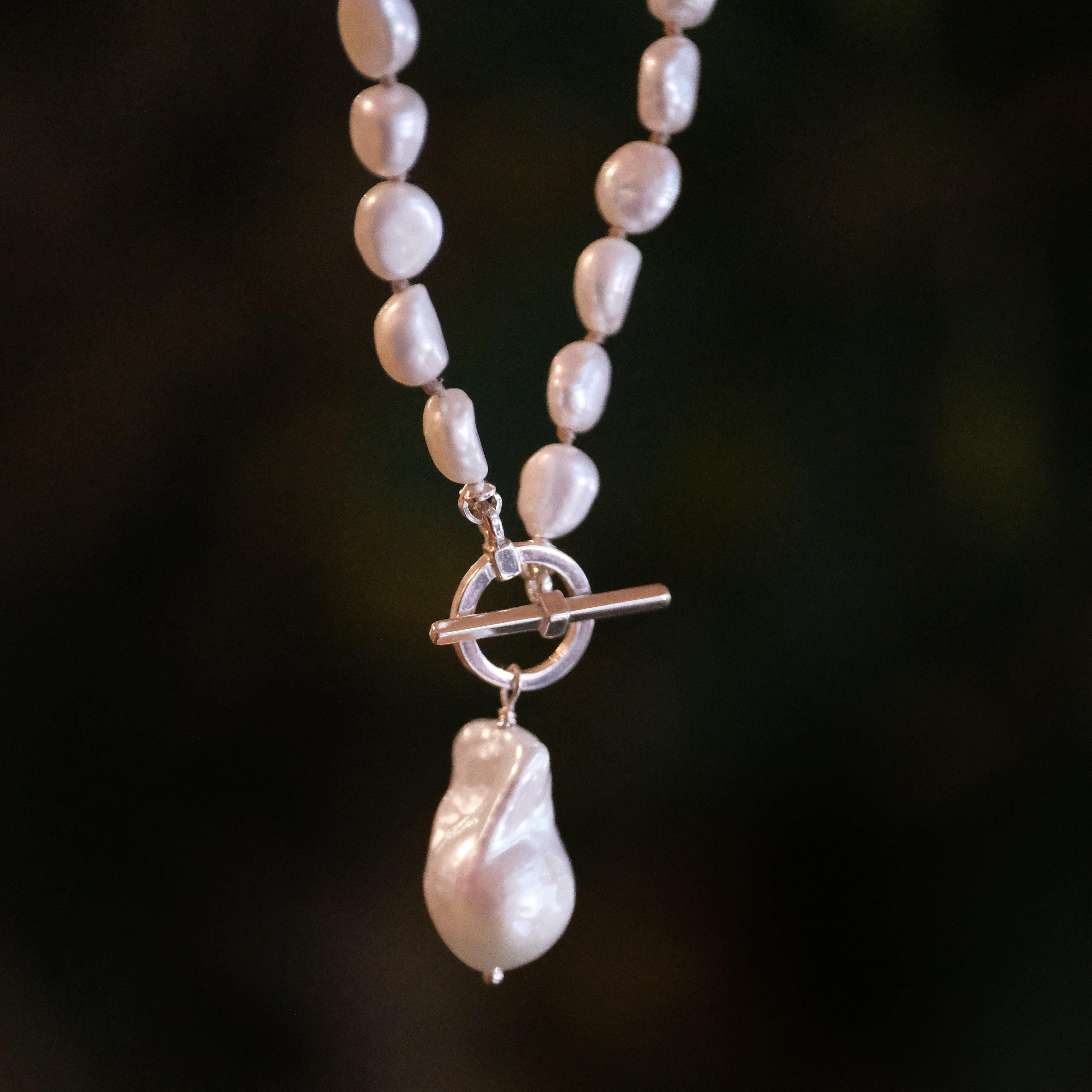 Albino Pearl + Sterling Necklace - One of a Kind