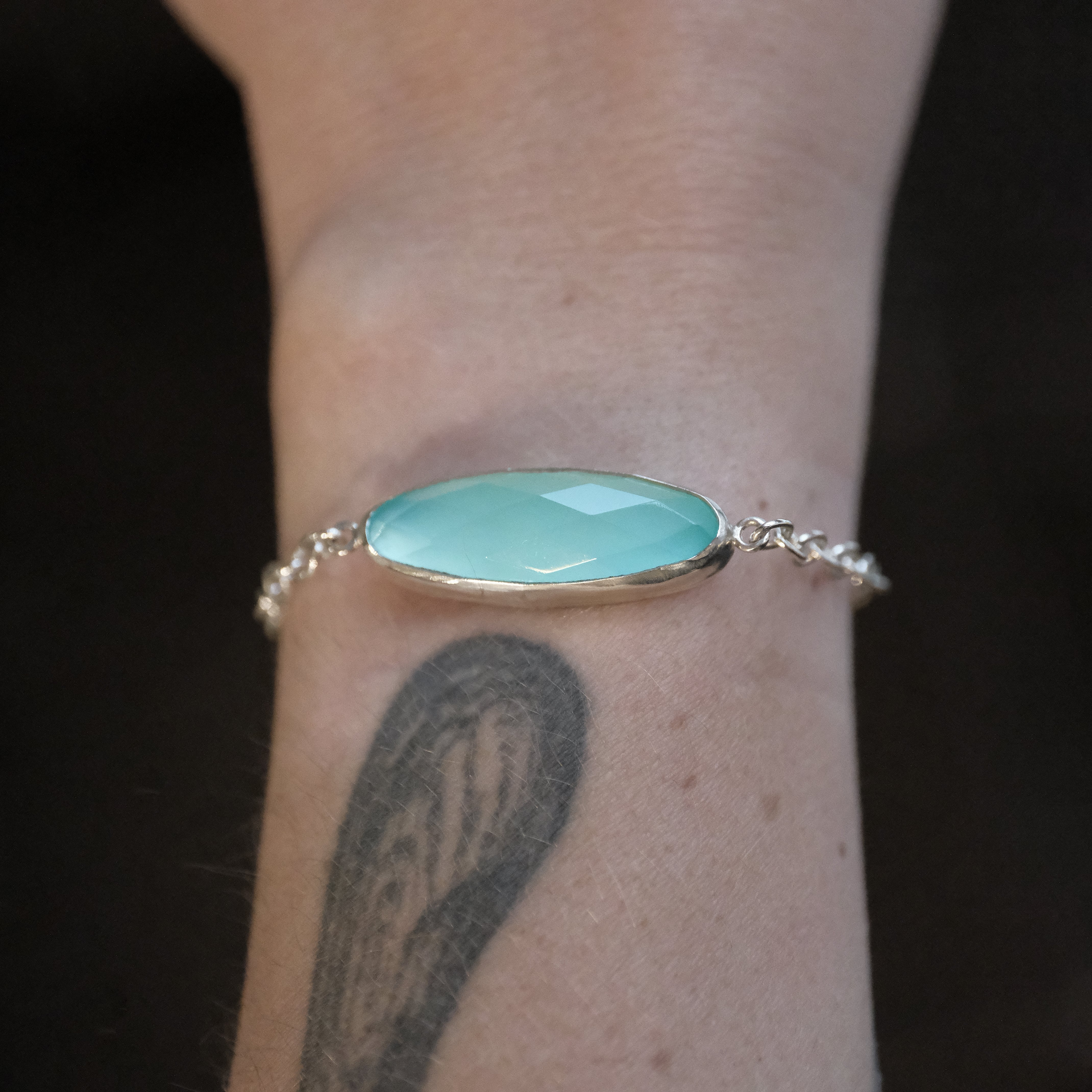 Aqua Chalcedony + Sterling Gemmi Bracelet - One of a Kind