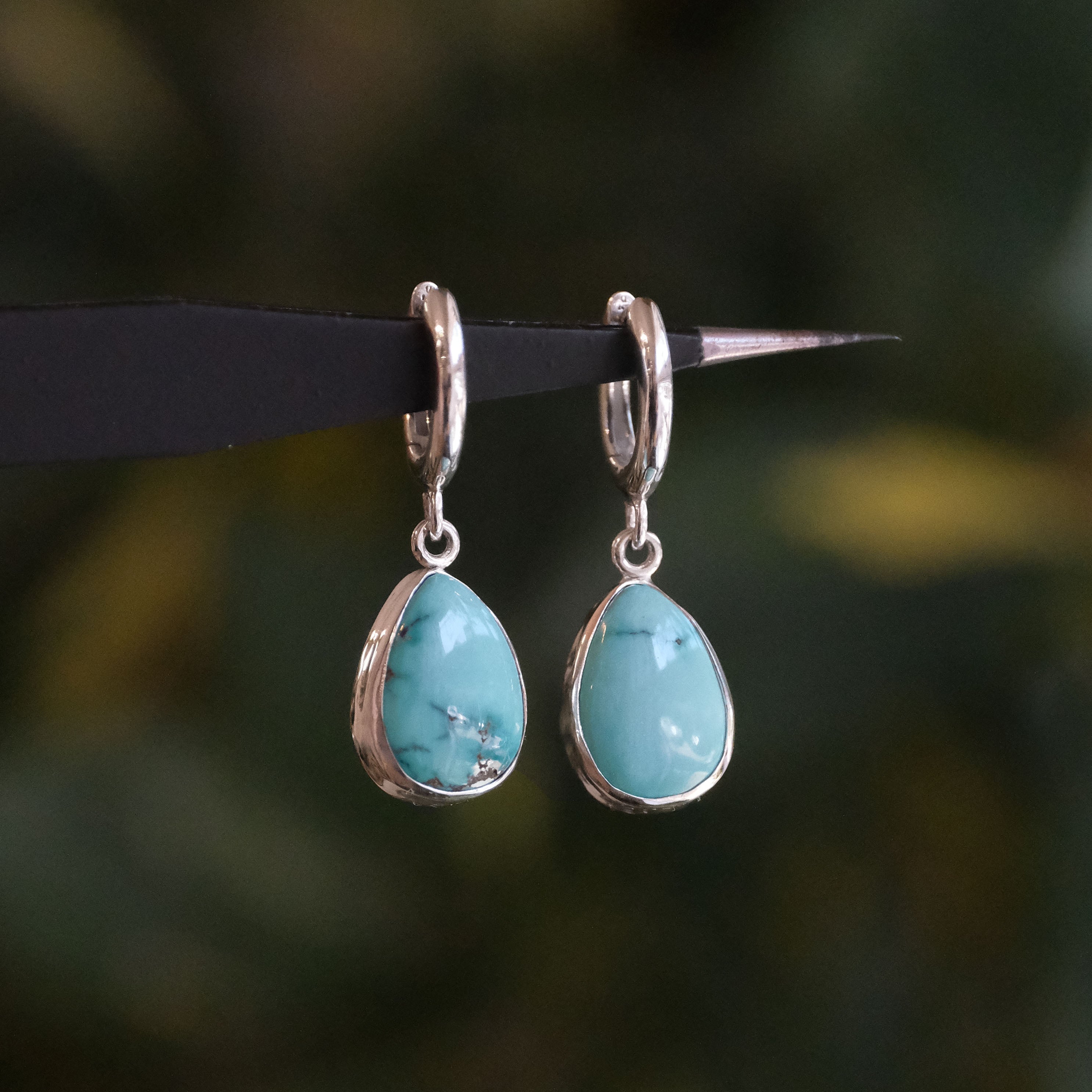 Turquoise Drops of Saturn Earrings - One of a Kind