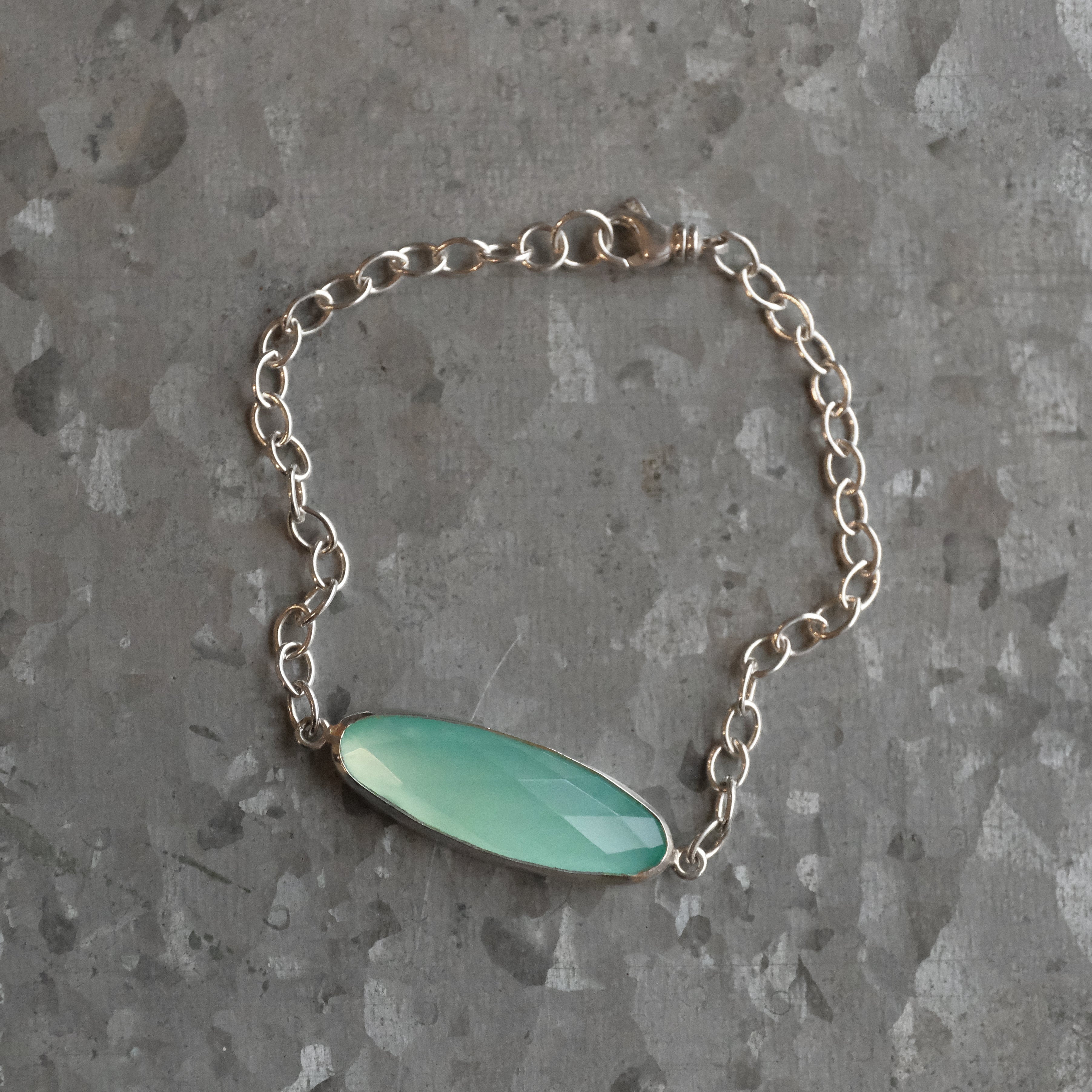 Aqua Chalcedony + Sterling Gemmi Bracelet - One of a Kind