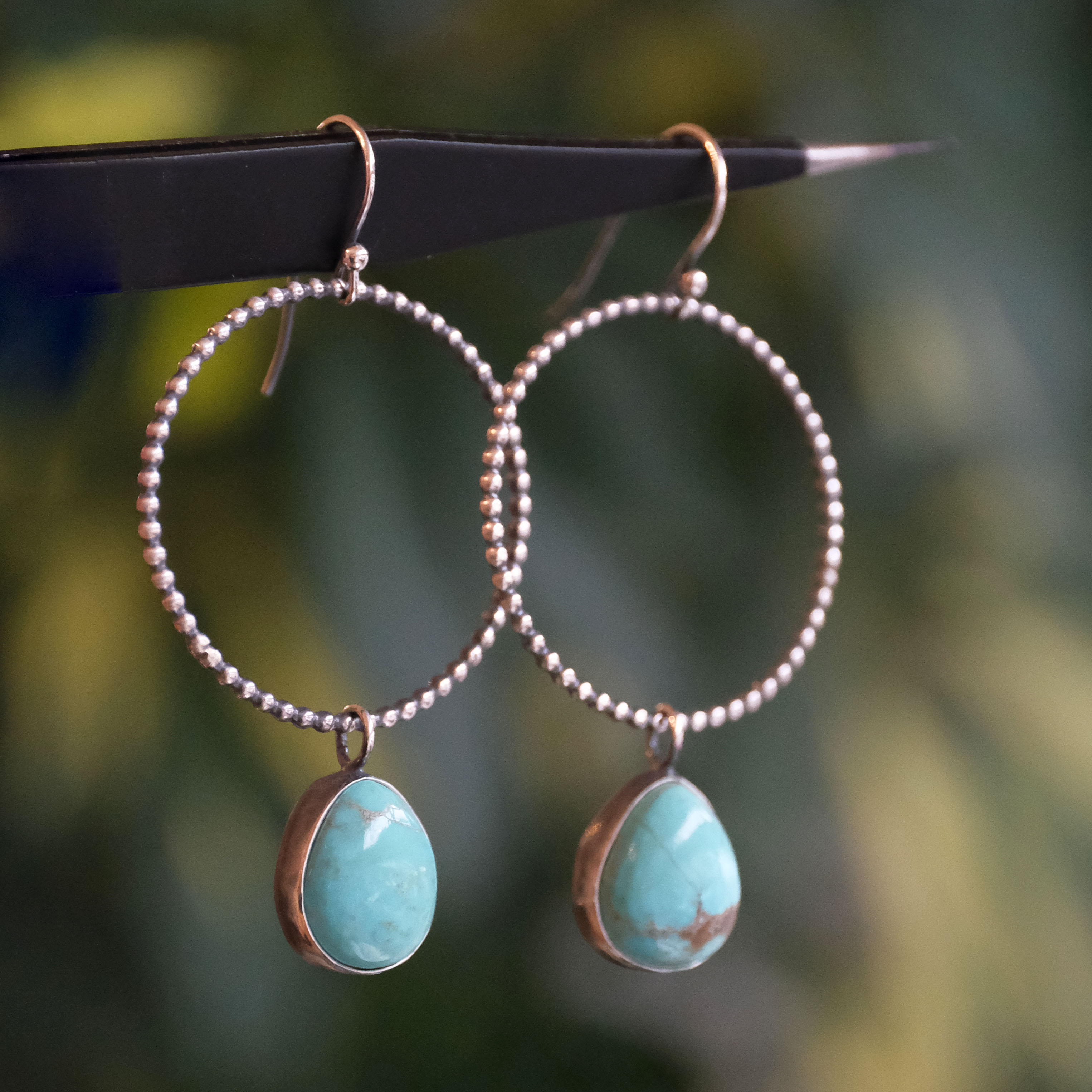 Turquoise Fizz Hoops - One of a Kind