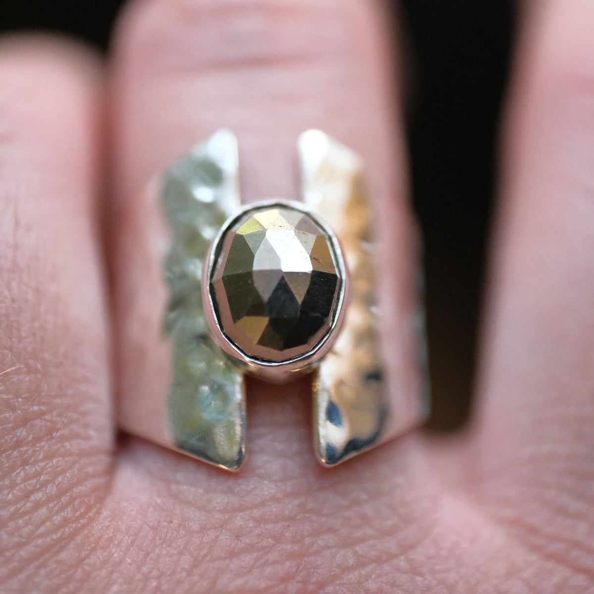 Pyrite Shield Ring (Size 6.5) - One of a Kind