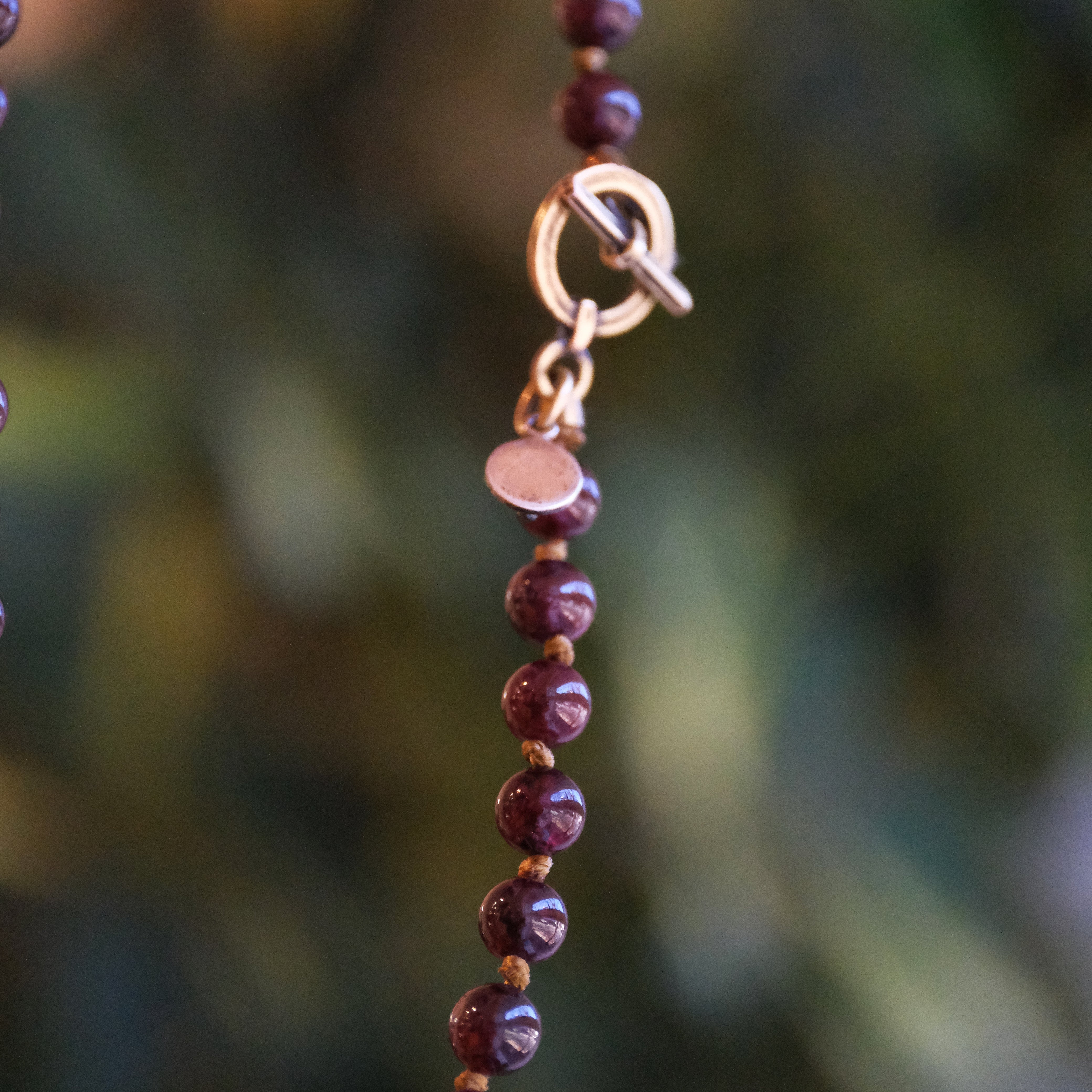 Mulberry Garnet + Brass Necklace - One of a Kind
