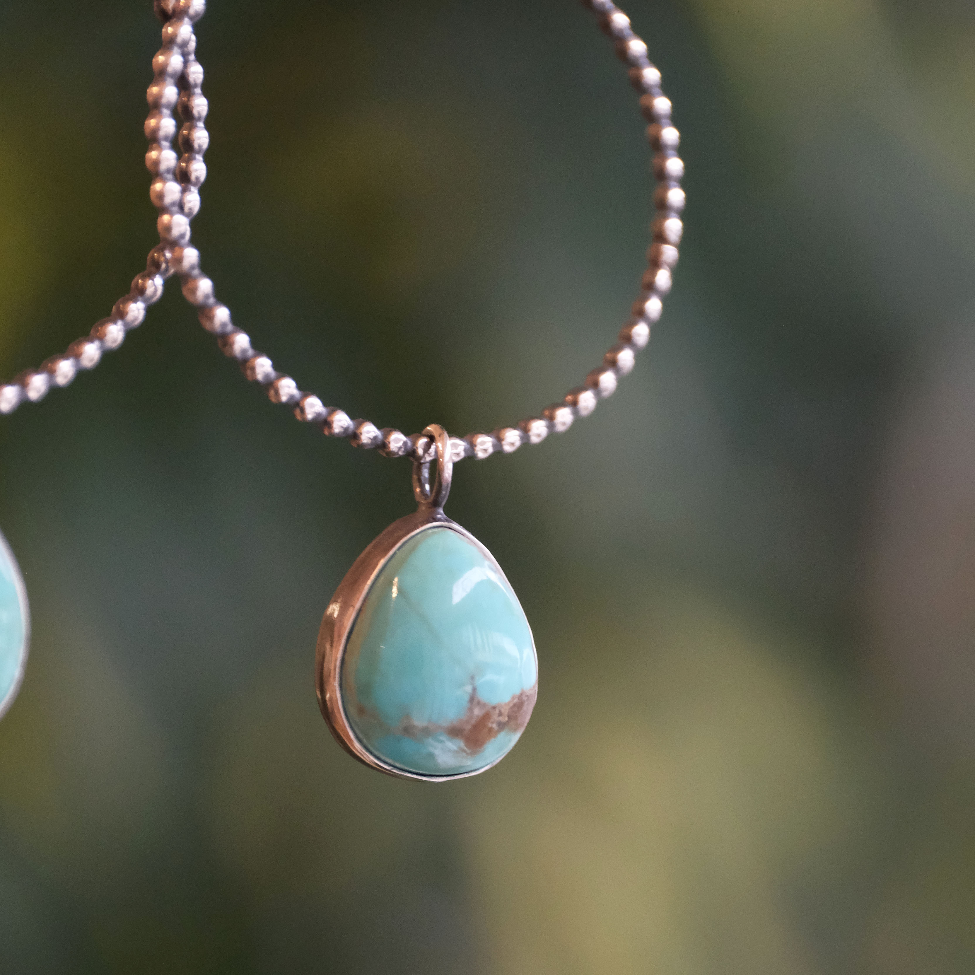 Turquoise Fizz Hoops - One of a Kind