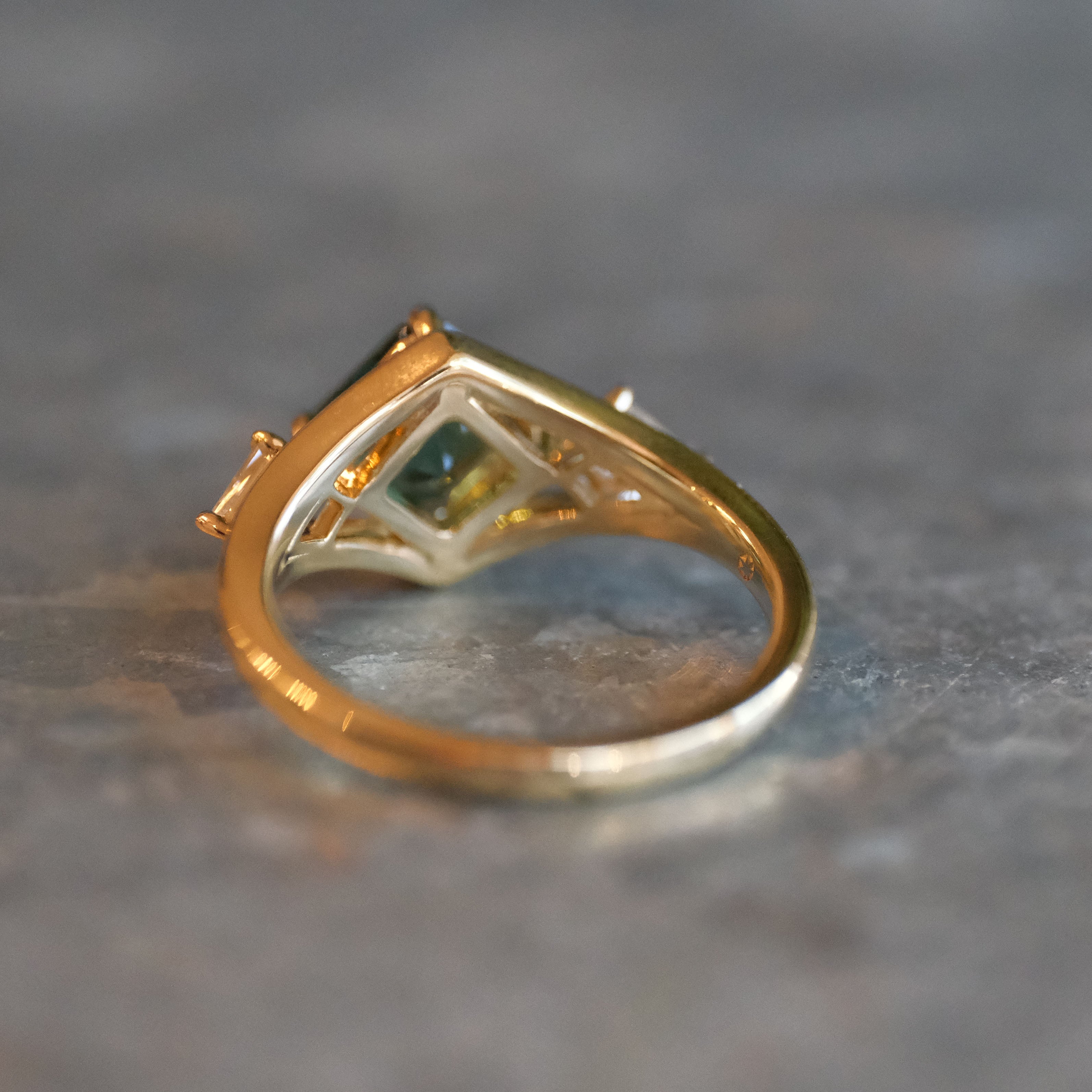 14k Green Tourmaline + Natural Diamond Ardara Ring