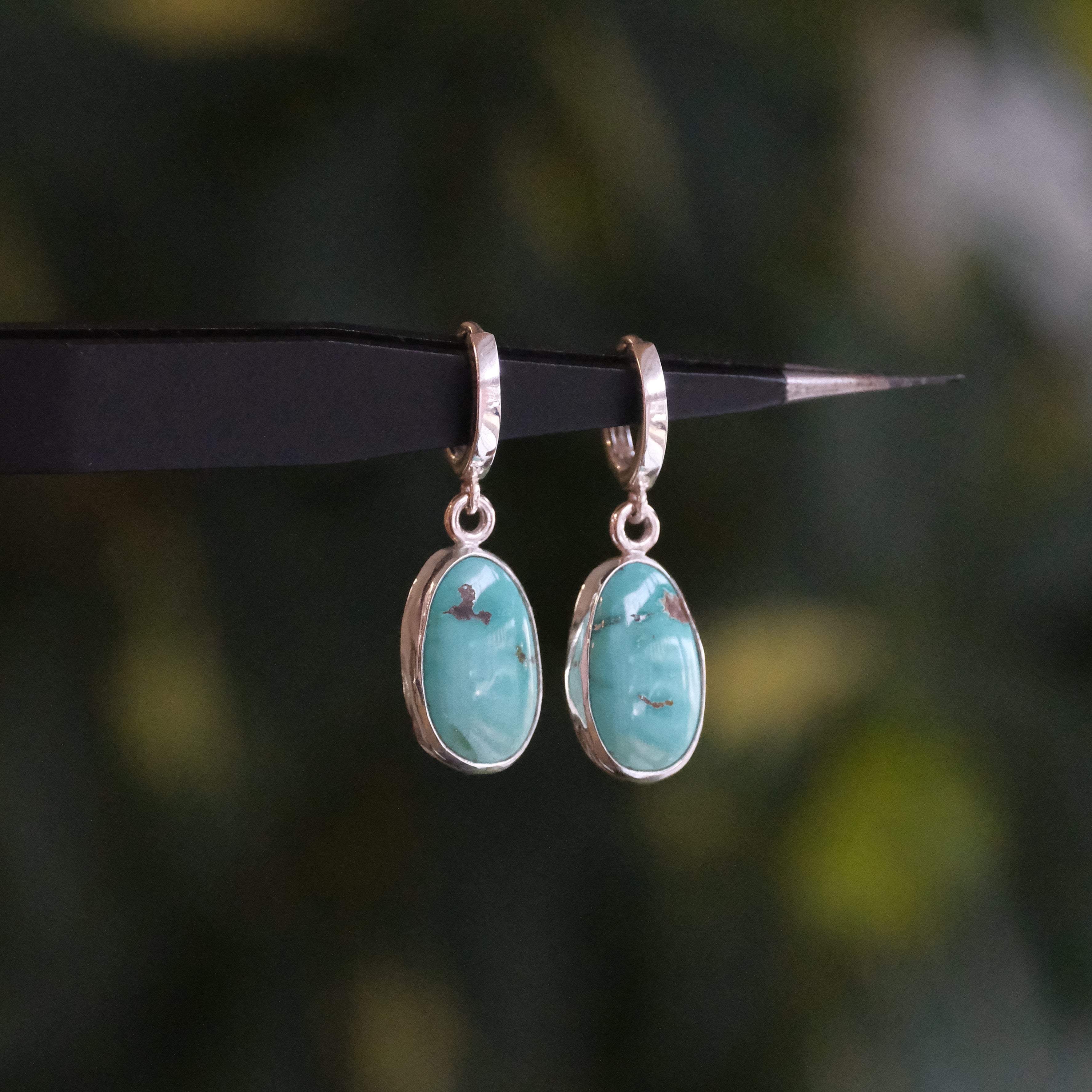 Turquoise Drops of Saturn Earrings - One of a Kind