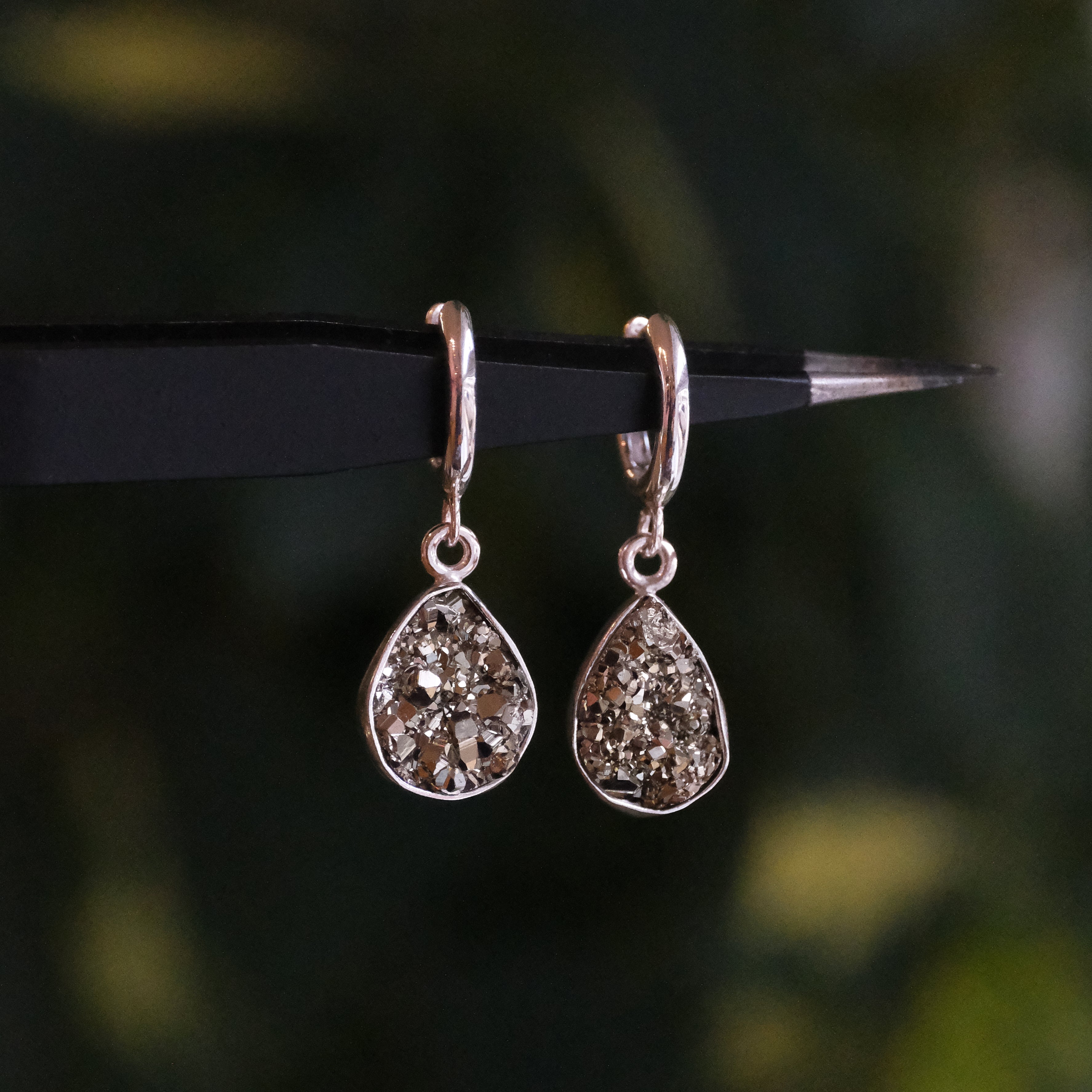Pyrite + Sterling Gold Rush Earrings - One of a Kind
