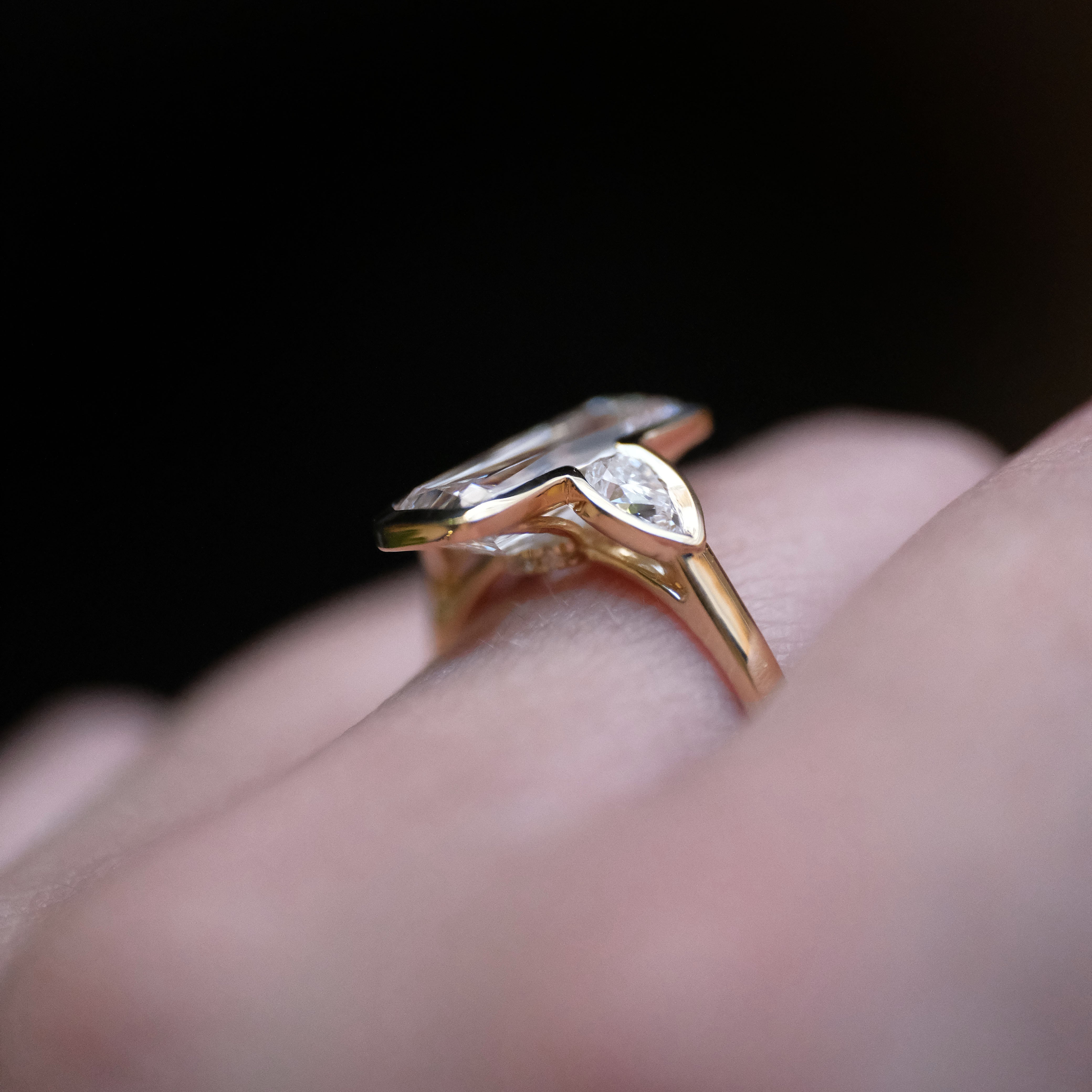 14k + Lab Diamond Ashoka Ring