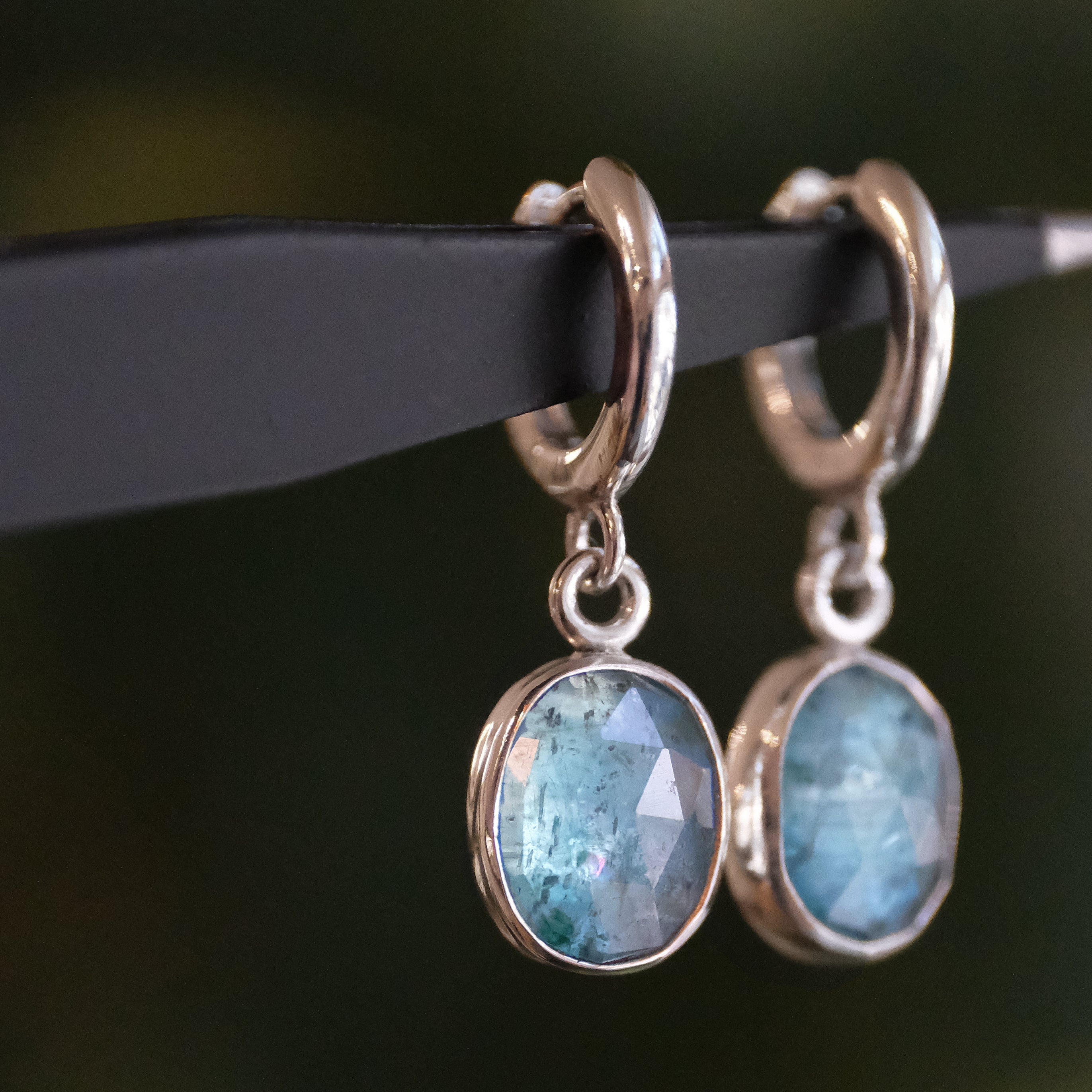 Kyanite Oceanic Hugger Earrings - One of a Kind