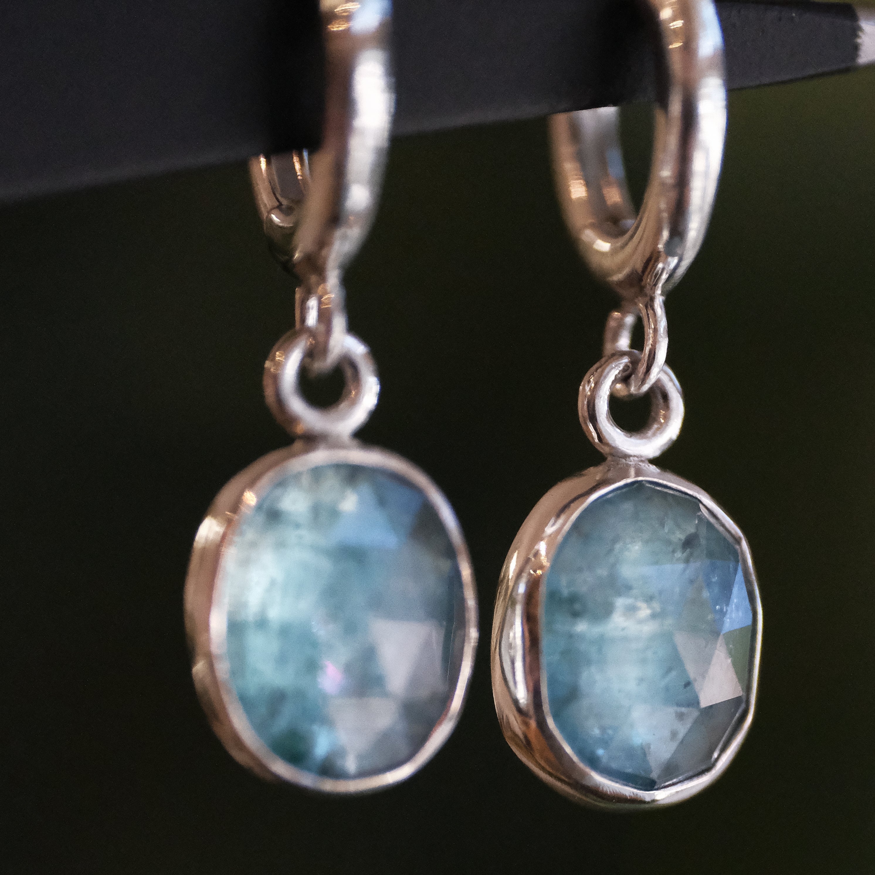 Kyanite Oceanic Hugger Earrings - One of a Kind