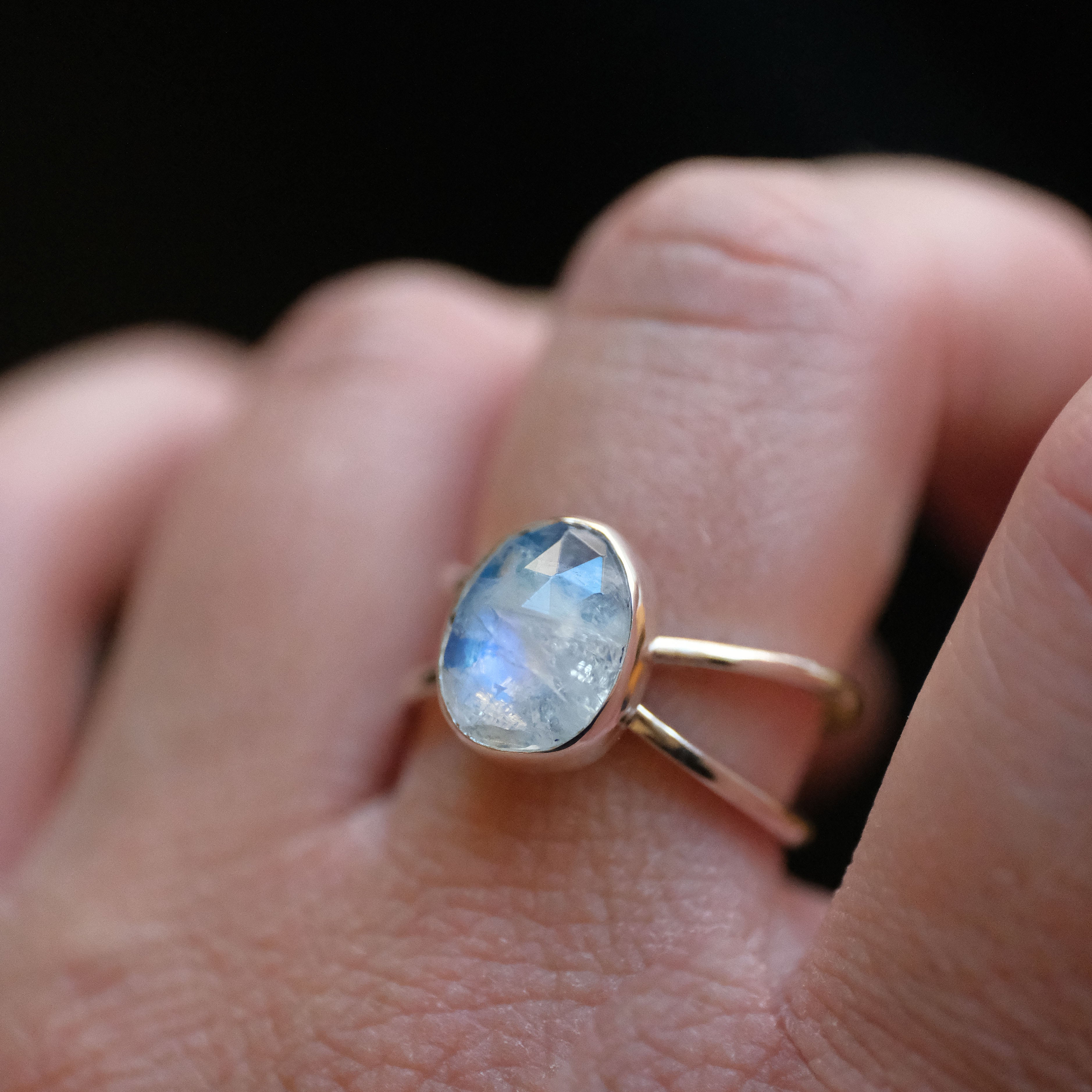 Moonstone Atom Ring (Size 7) - One of a Kind