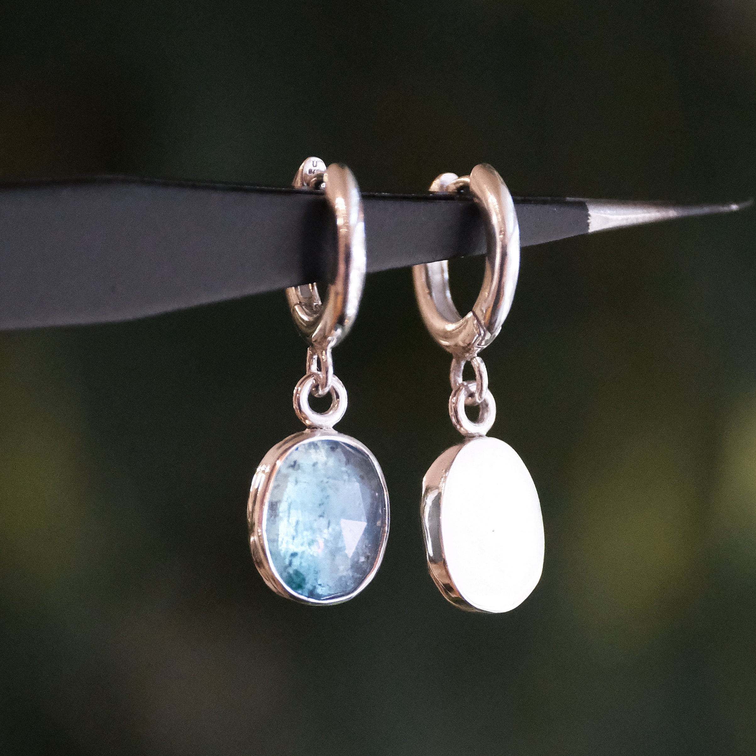 Kyanite Oceanic Hugger Earrings - One of a Kind