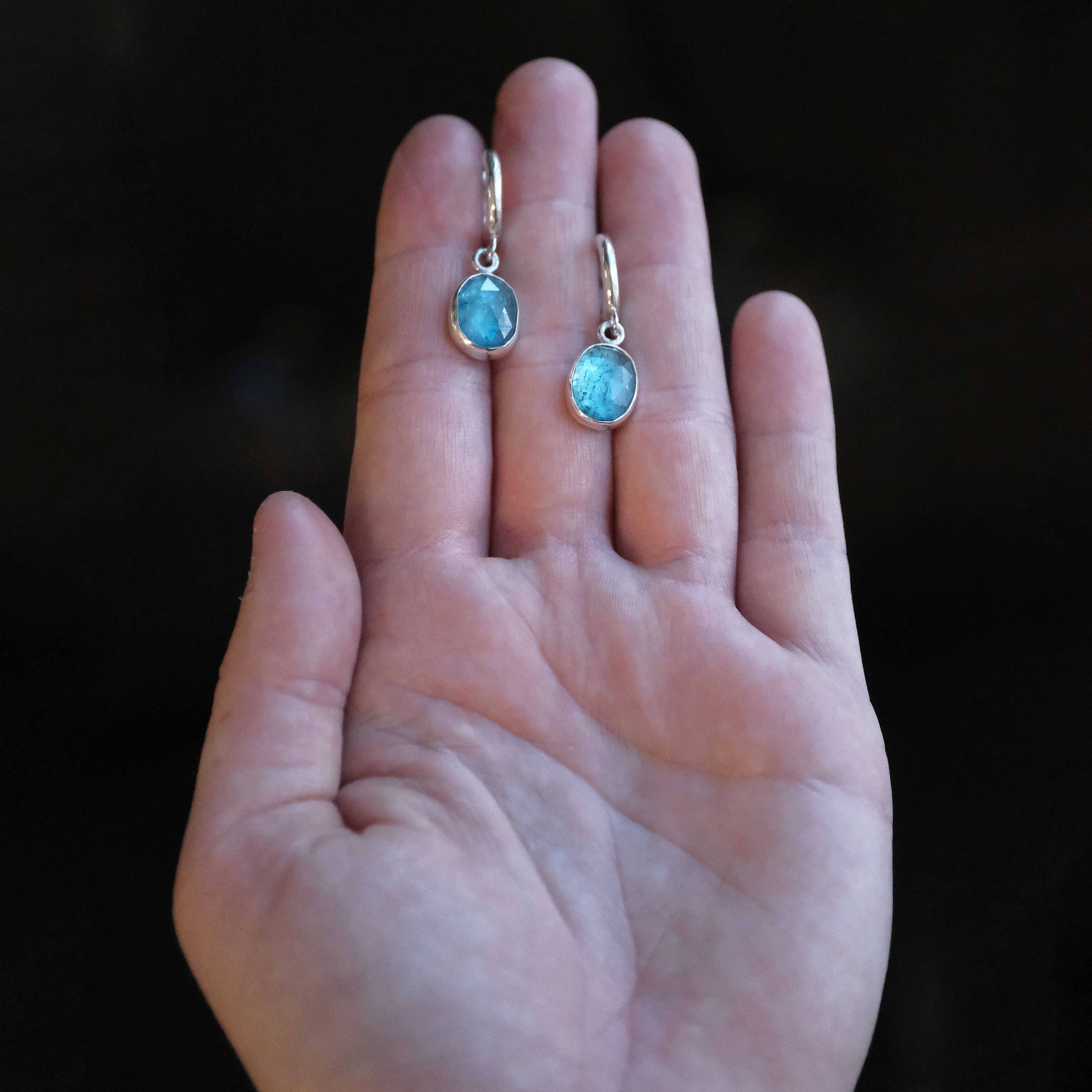 Kyanite Oceanic Hugger Earrings - One of a Kind