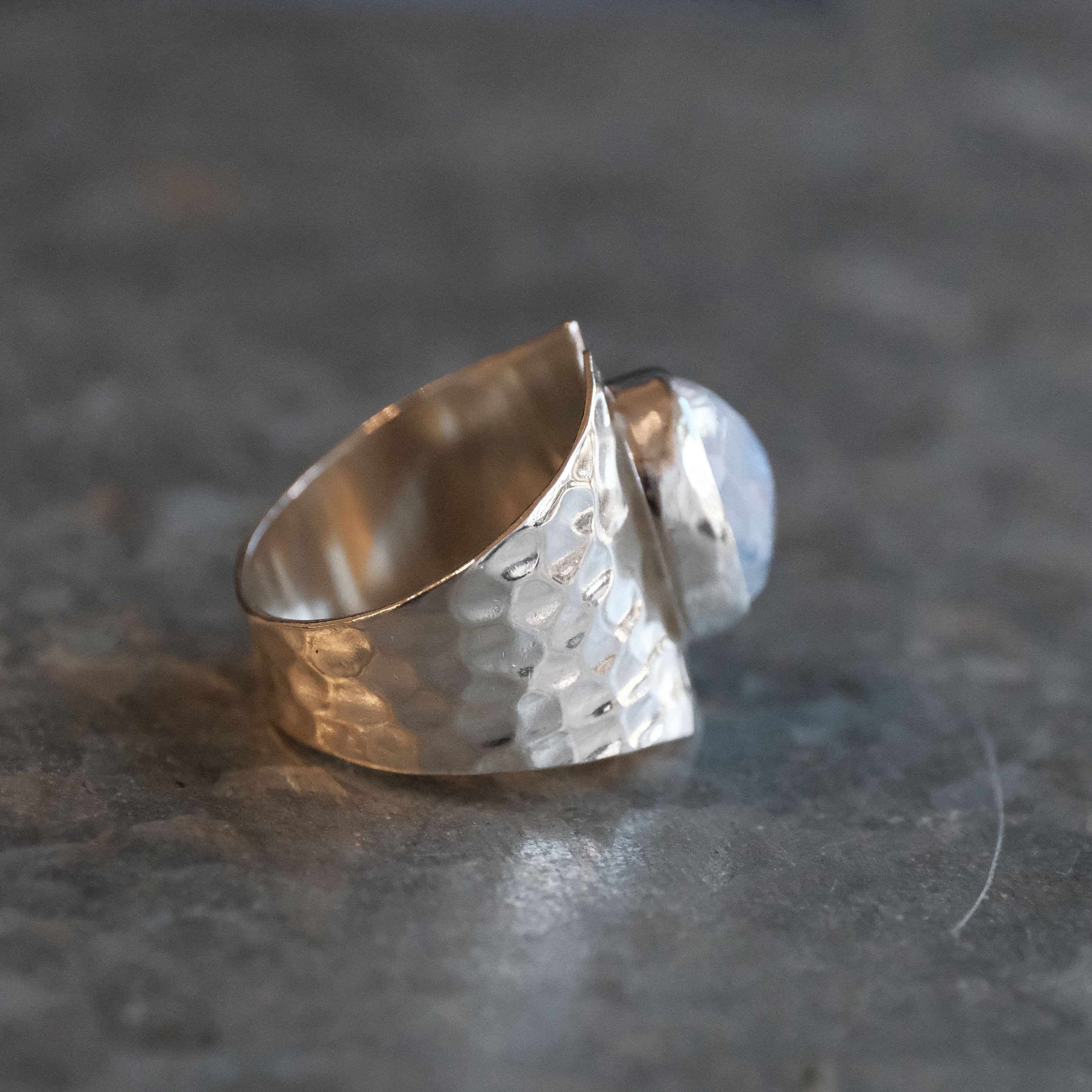Moonstone Shield Ring (Size 8.5) - One of a Kind