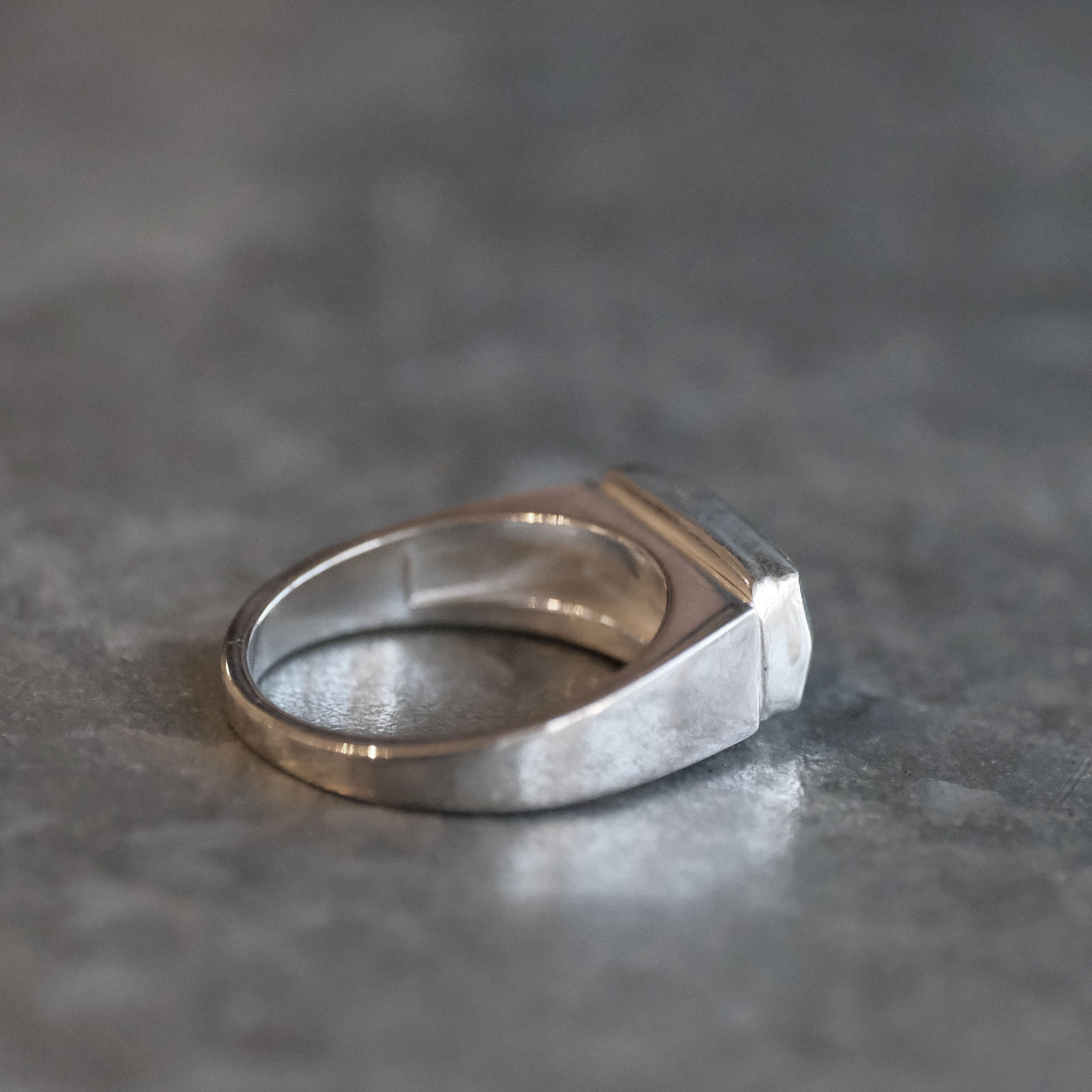 Aqua Kyanite + Sterling Bar Ring (Size 8) - One of a Kind