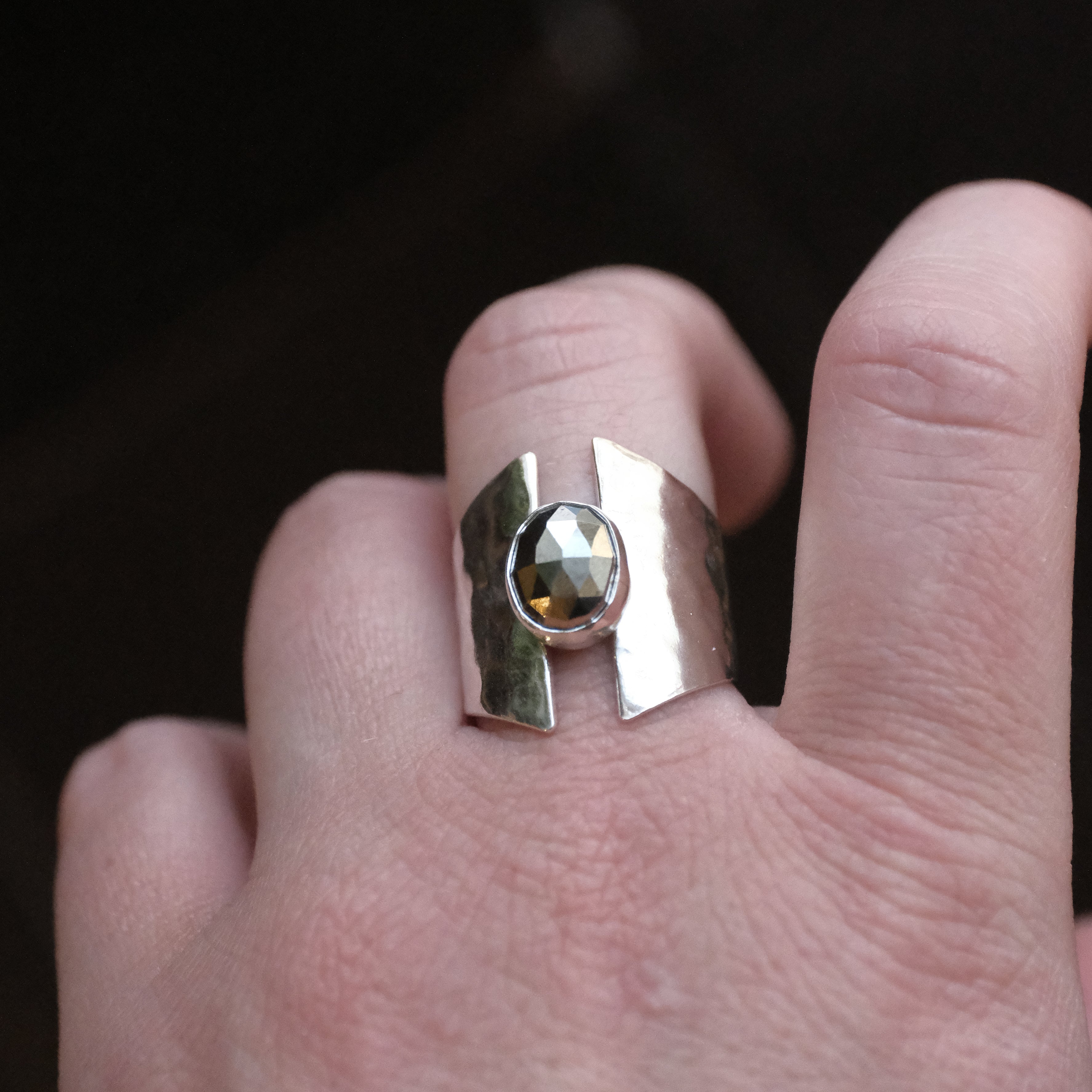 Pyrite Shield Ring (Size 6) - One of a Kind