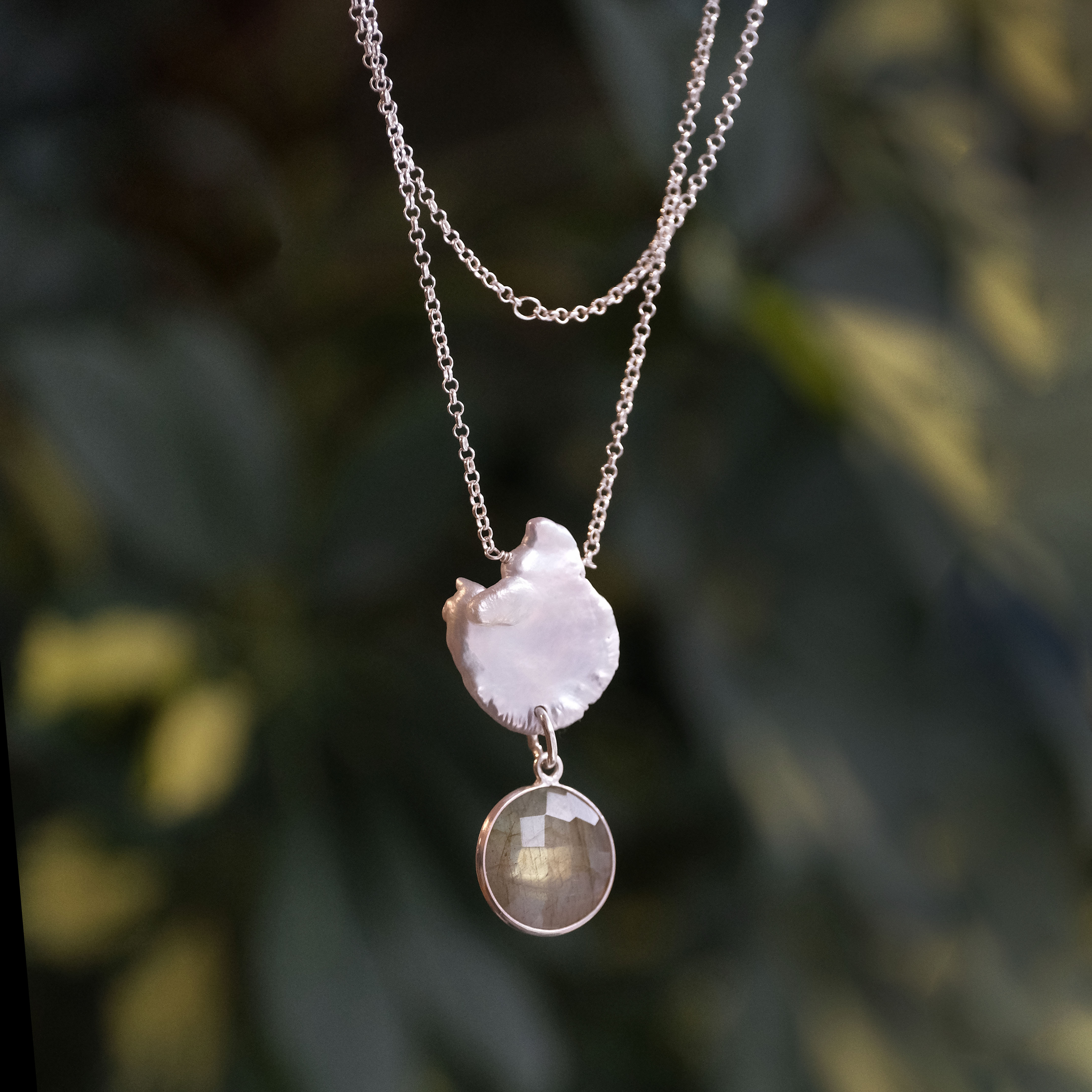 Pearl + Labradorite Necklace - One of a Kind