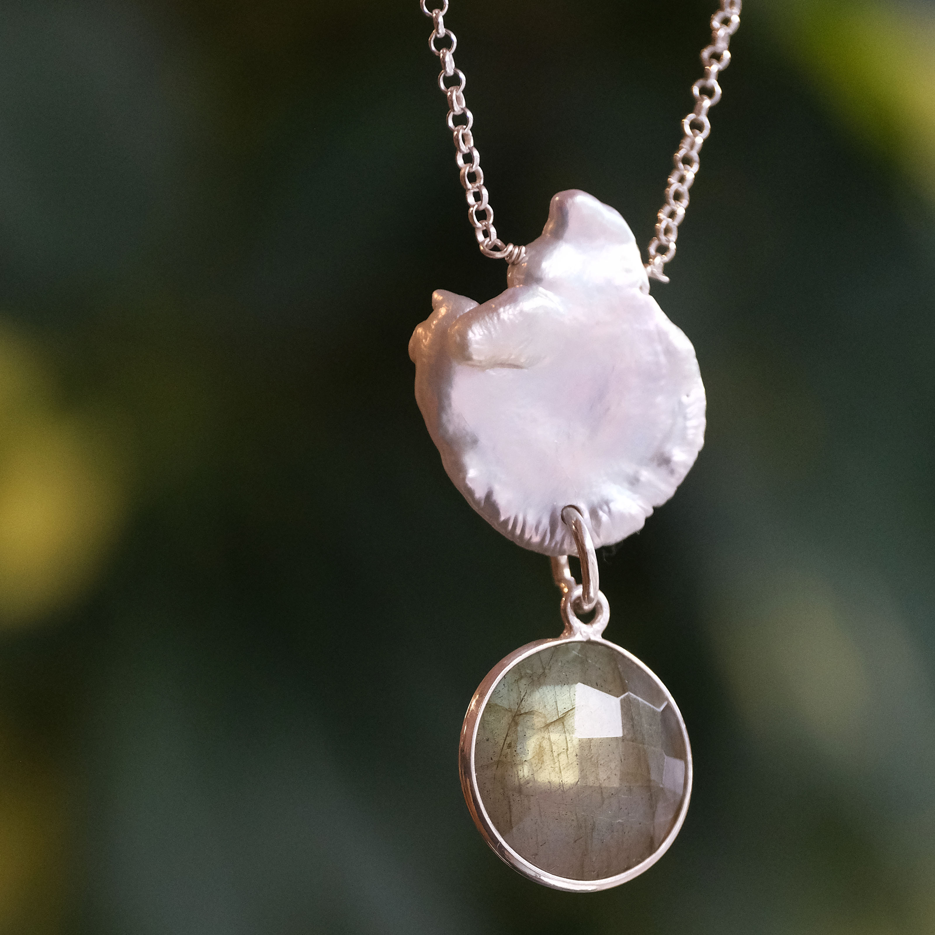 Pearl + Labradorite Necklace - One of a Kind