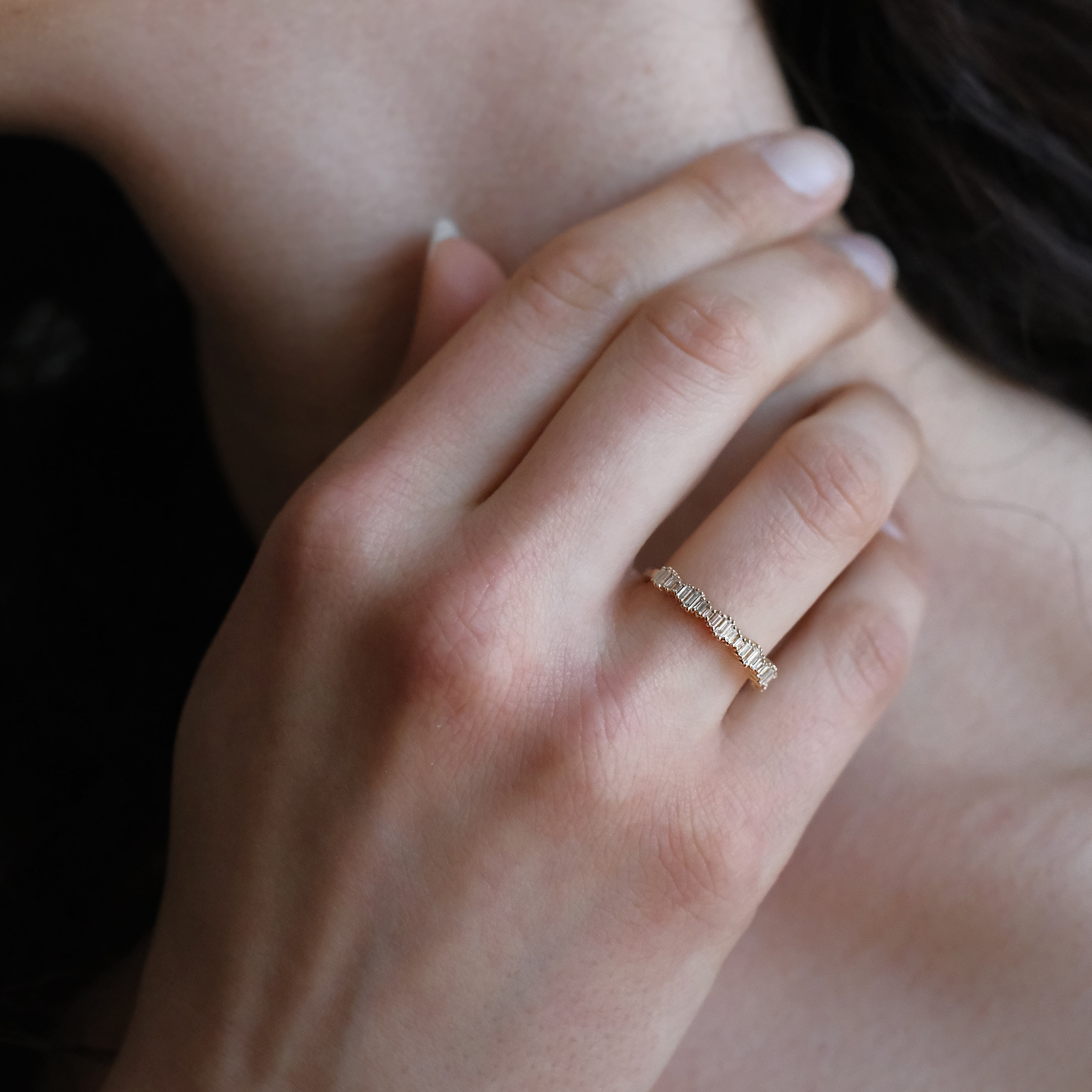 14k + Natural Diamond Arpeggio Ring