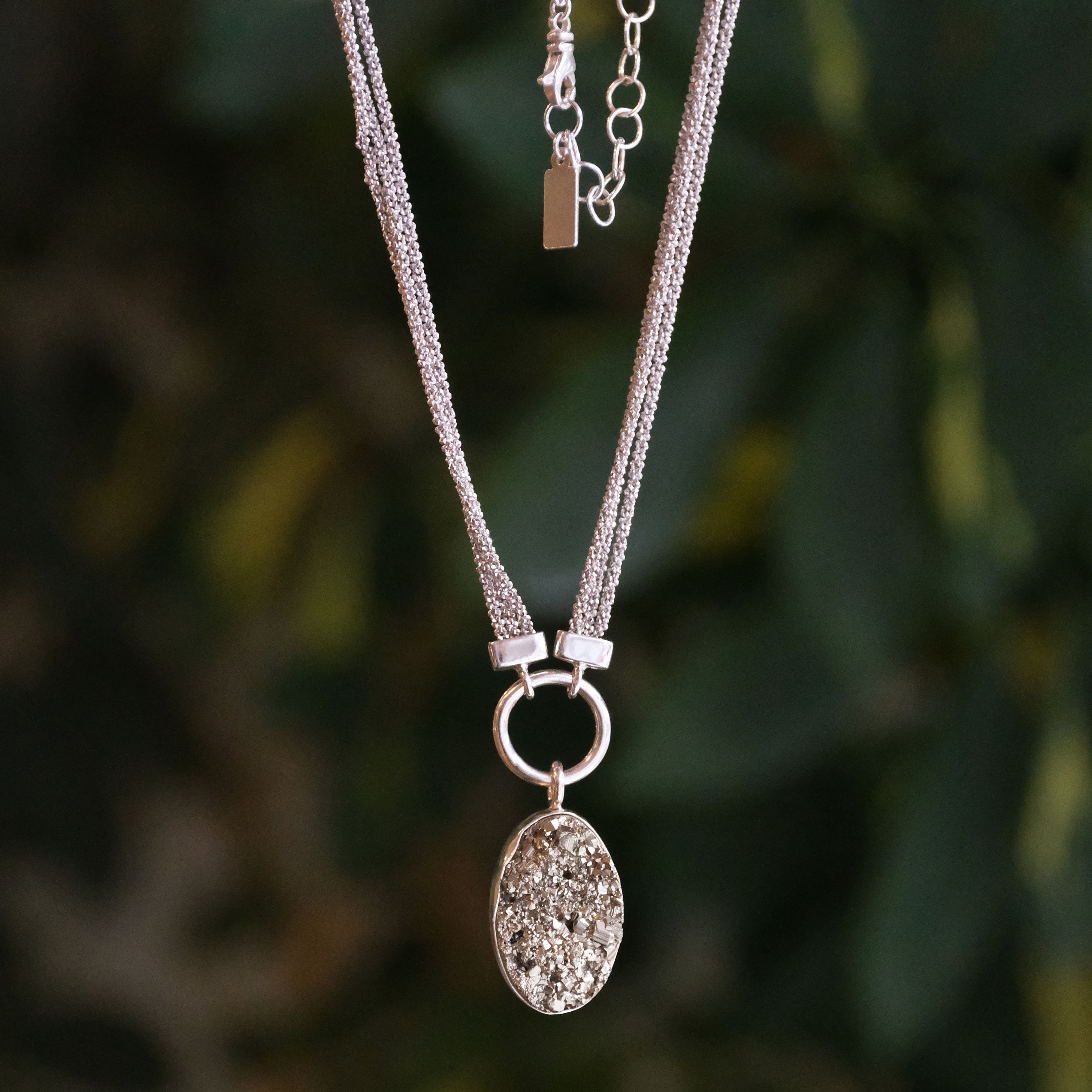 Pyrite + Sterling Malta Necklace - One of a Kind